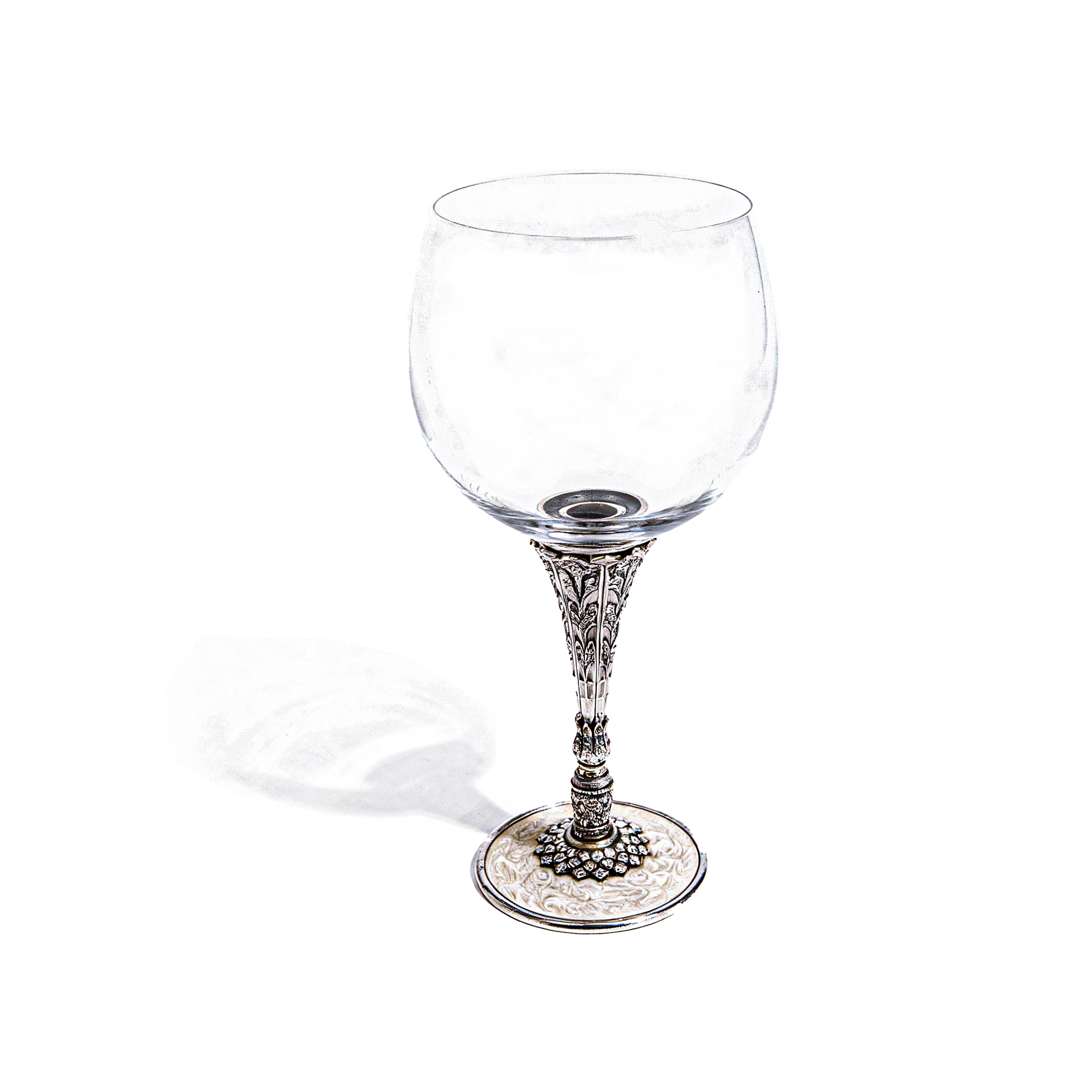 Edgar Berebi. Beige Beverage Glass Studded with Swarovski