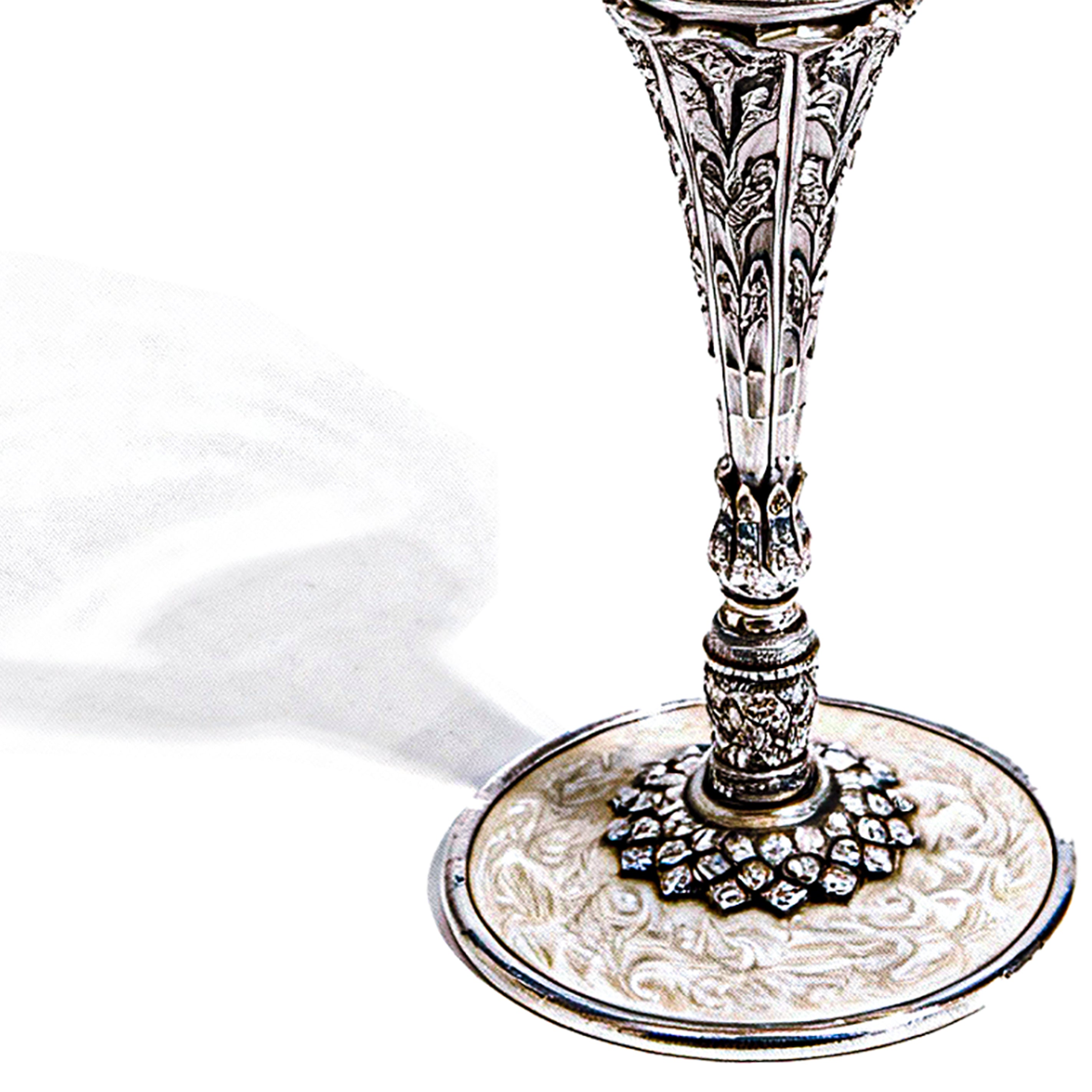 Edgar Berebi. Beige Beverage Glass Studded with Swarovski