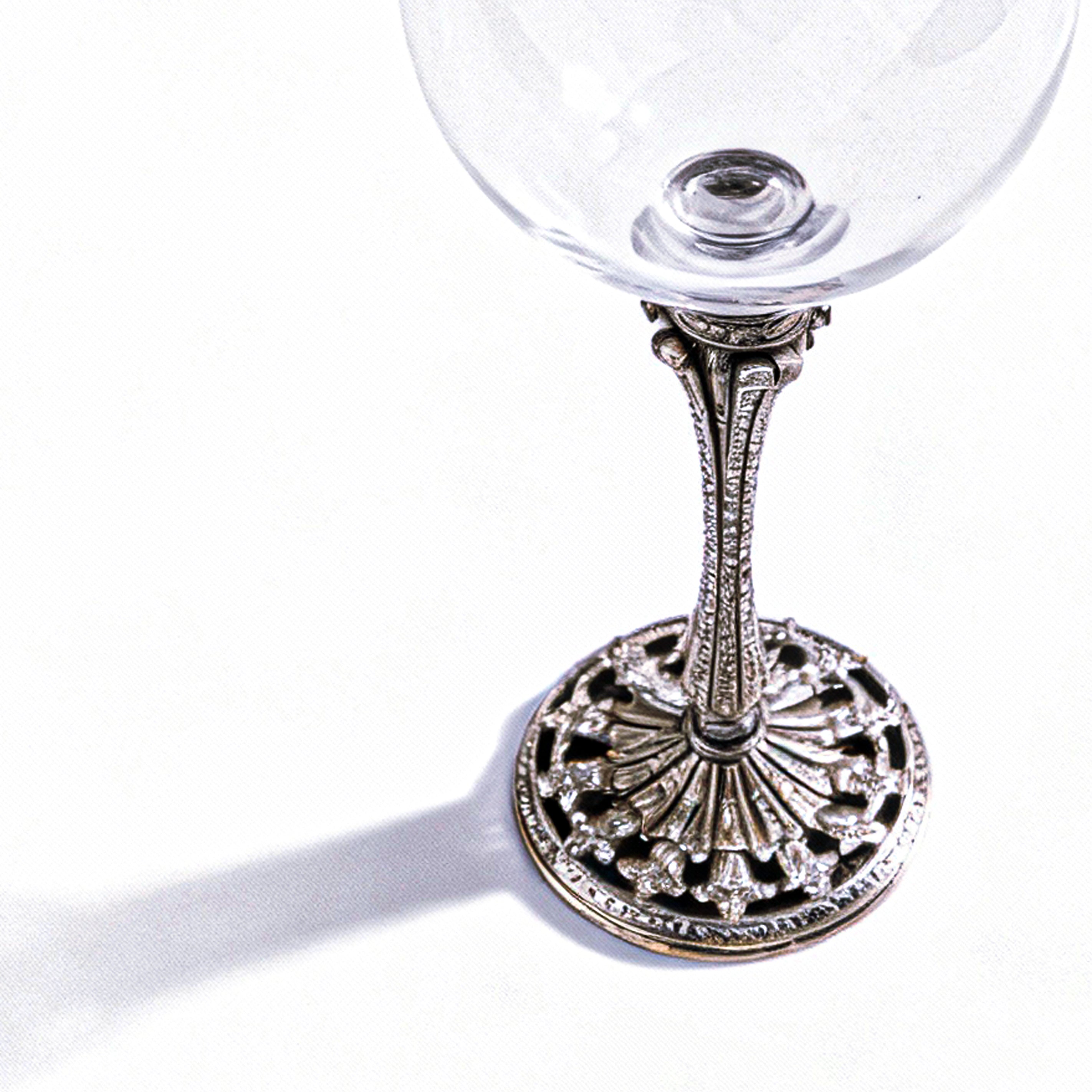 Edgar Berebi. Silver Beverage Glass Studded with Swarovski