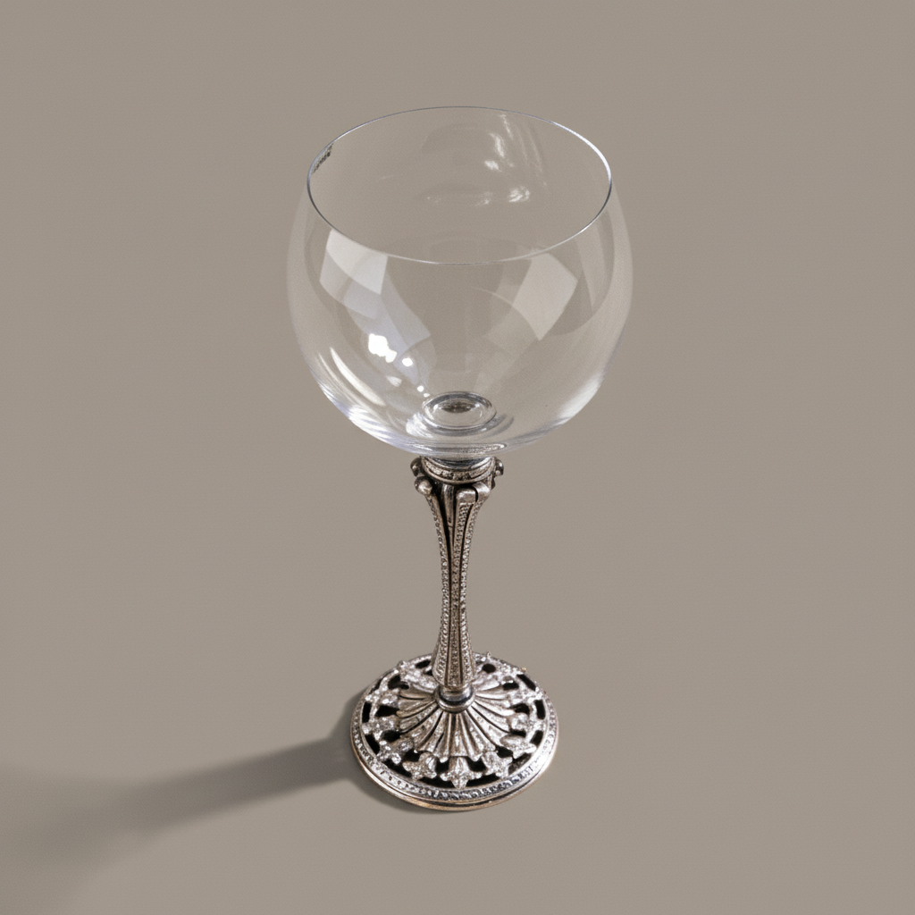Edgar Berebi. Silver Beverage Glass Studded with Swarovski