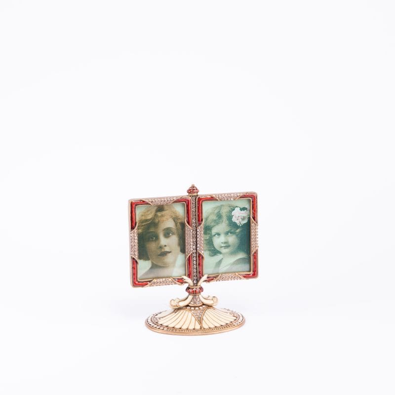 Edgar Berebi. Dual Standing Picture Frame. Gilded & Studded with Swarovski