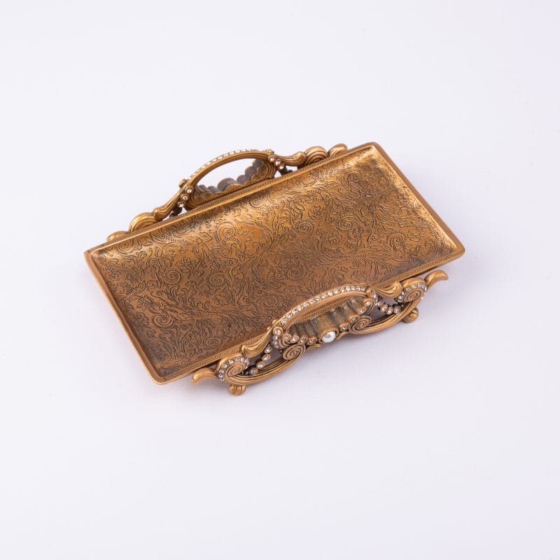 Edgar Berebi. Bronze Decorative Tray Studded with Swarovski