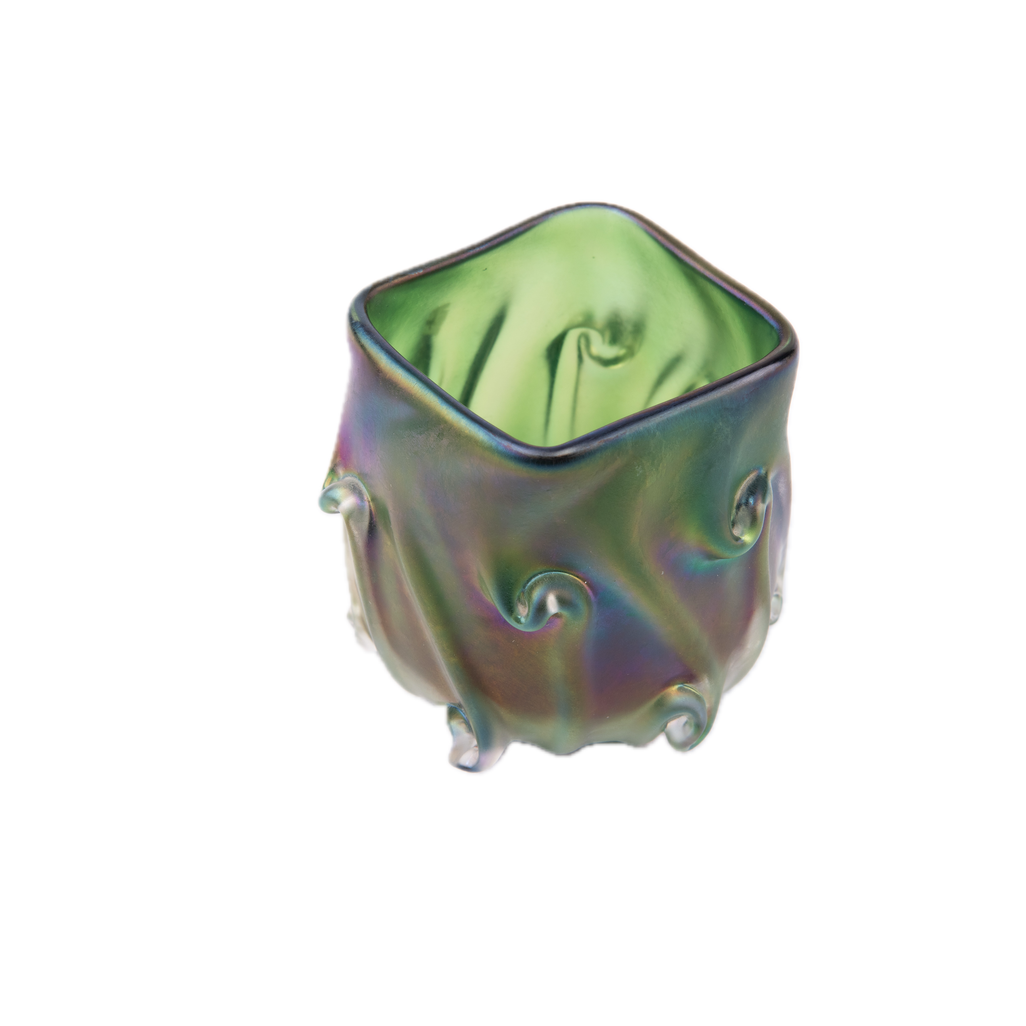 Lundberg Studios. Green Twist Glass Vase. Small Size