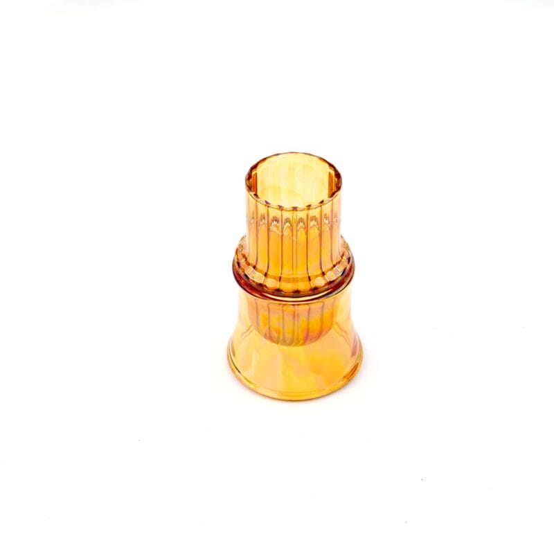 Idée Art Exclusive. Amber Handmade Crystal Vase with a Long Base. Small Size