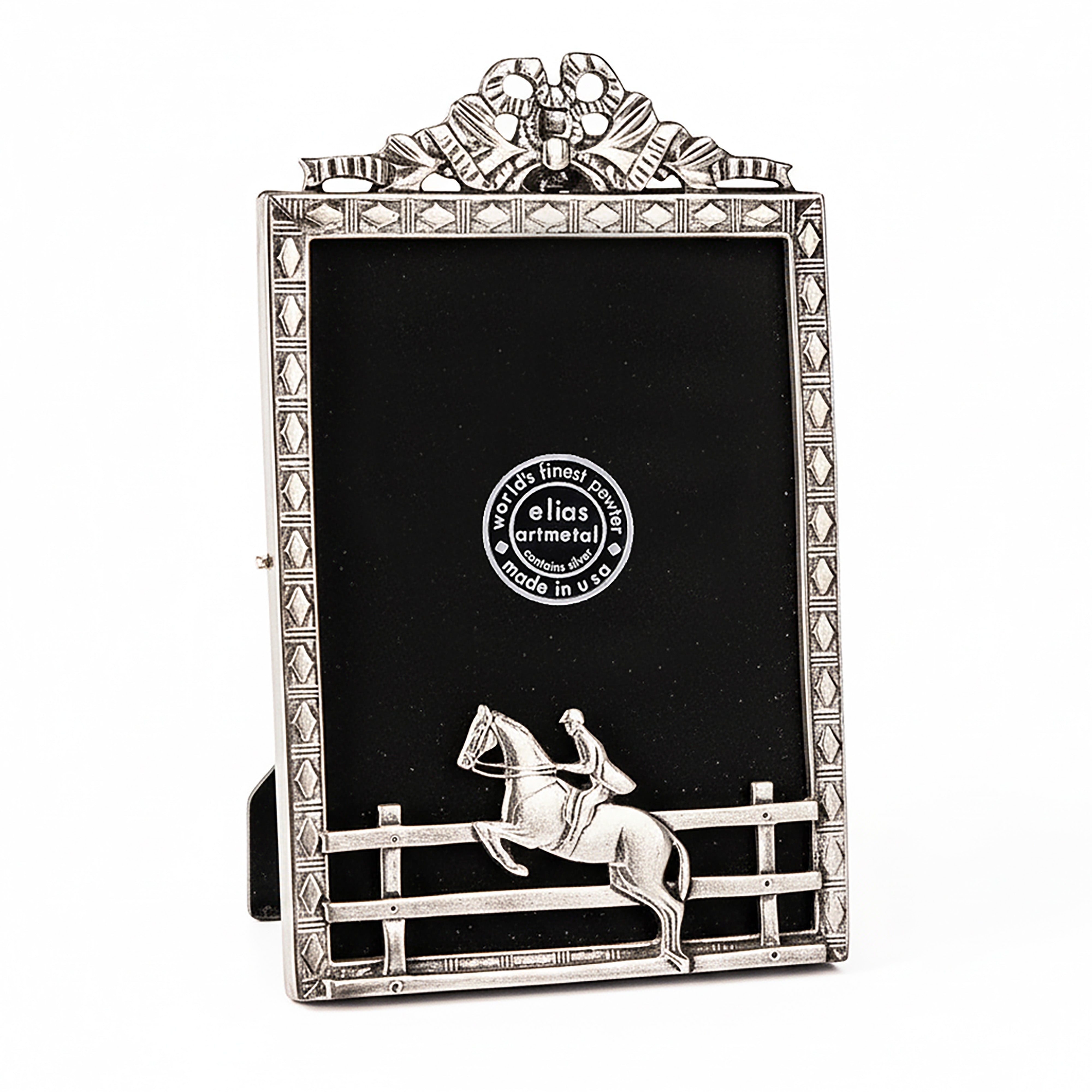 Elias Artmetal. Silver Handmade Picture Frame Featuring Equestrian Design