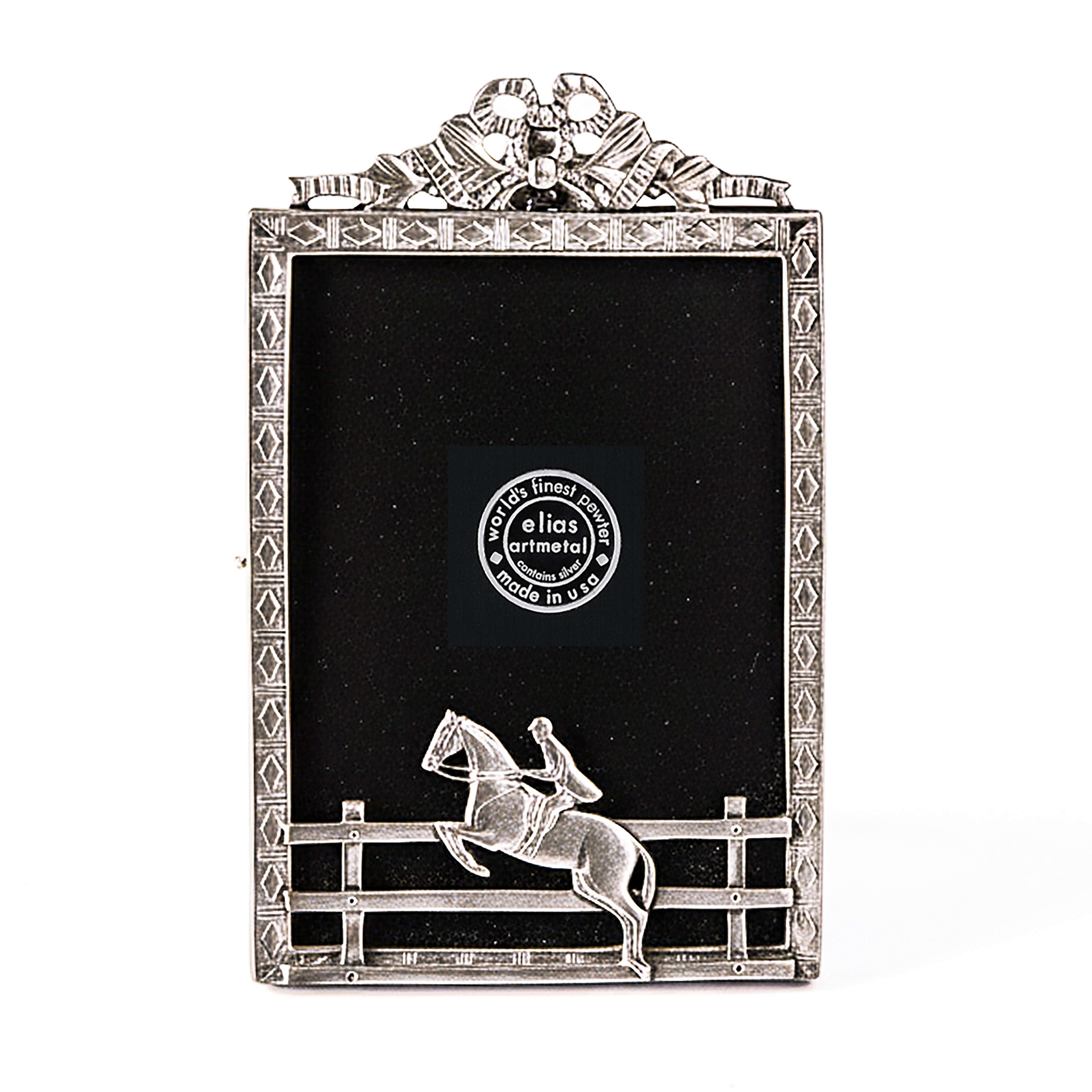 Elias Artmetal. Silver Handmade Picture Frame Featuring Equestrian Design