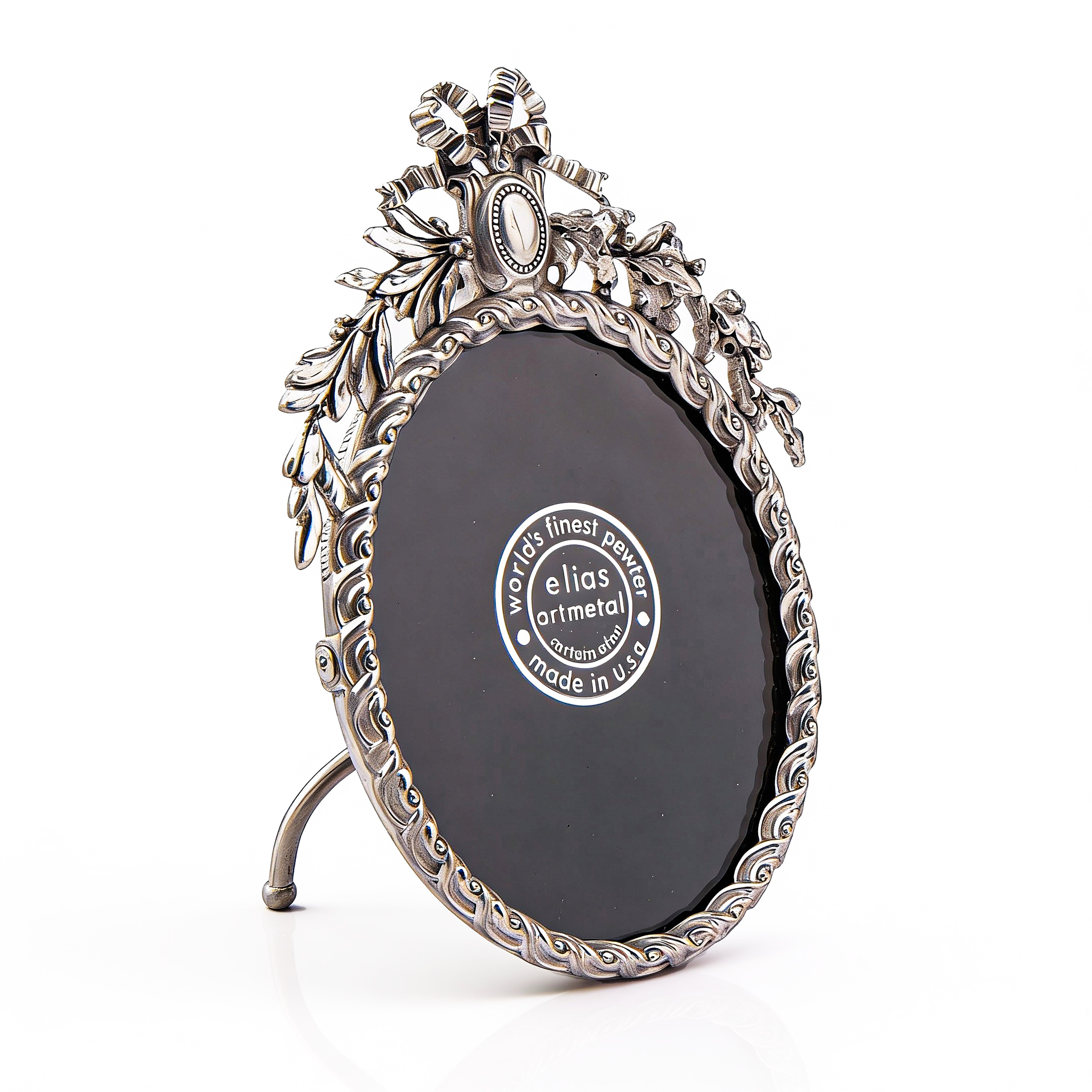 Elias Artmetal. Silver Swag Oval Picture Frame