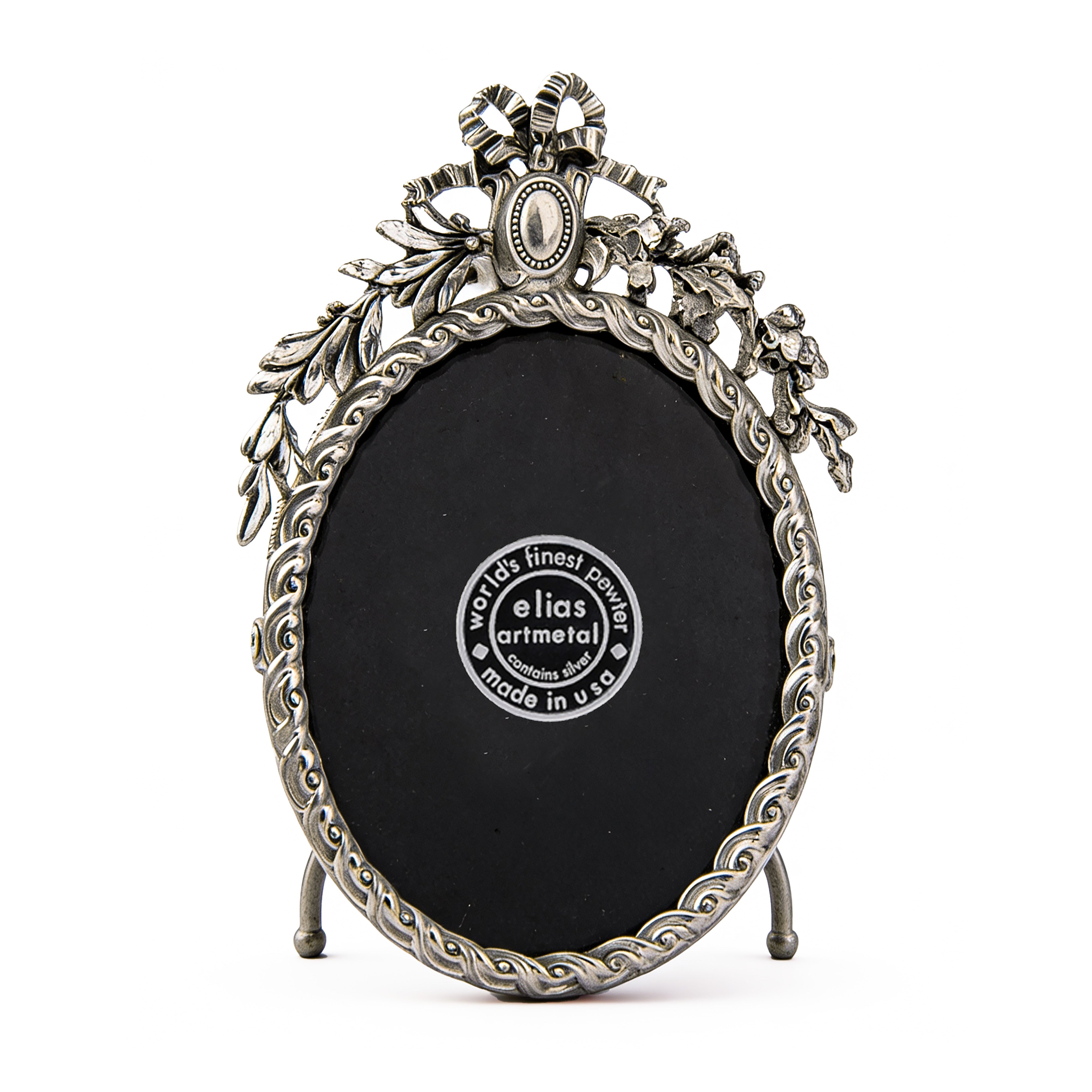 Elias Artmetal. Silver Swag Oval Picture Frame