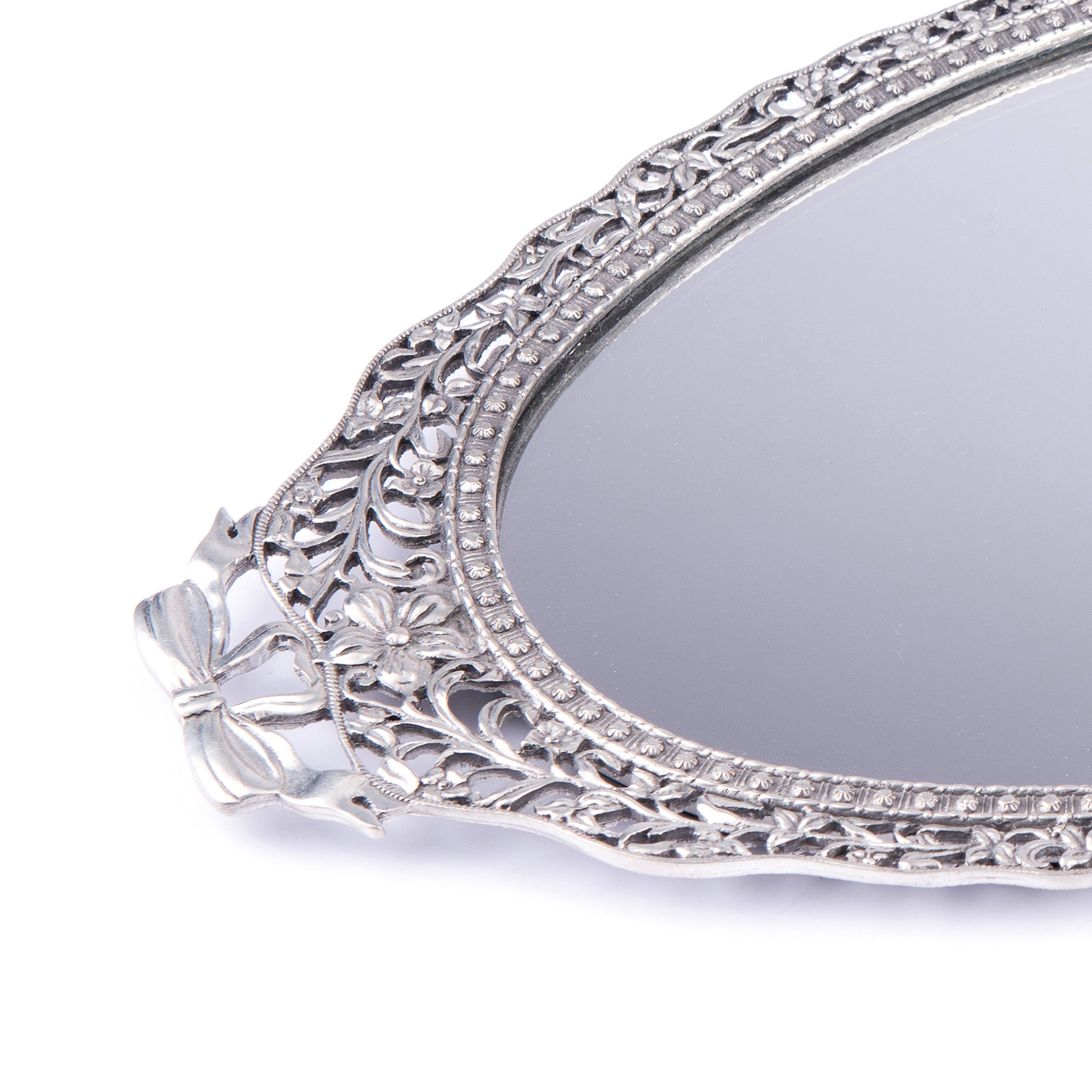Elias Artmetal. Filigree Flowers Mirror Tray
