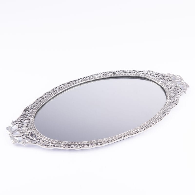 Elias Artmetal. Filigree Flowers Mirror Tray