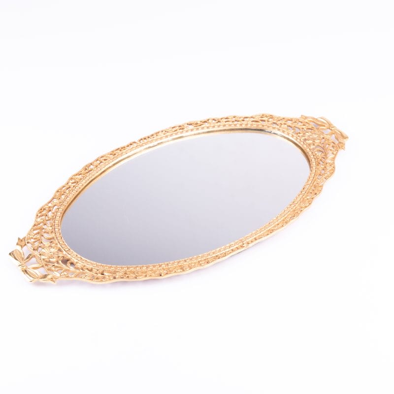 Elias Artmetal. Oval Decorative Tray in Flowers Design. Small Size