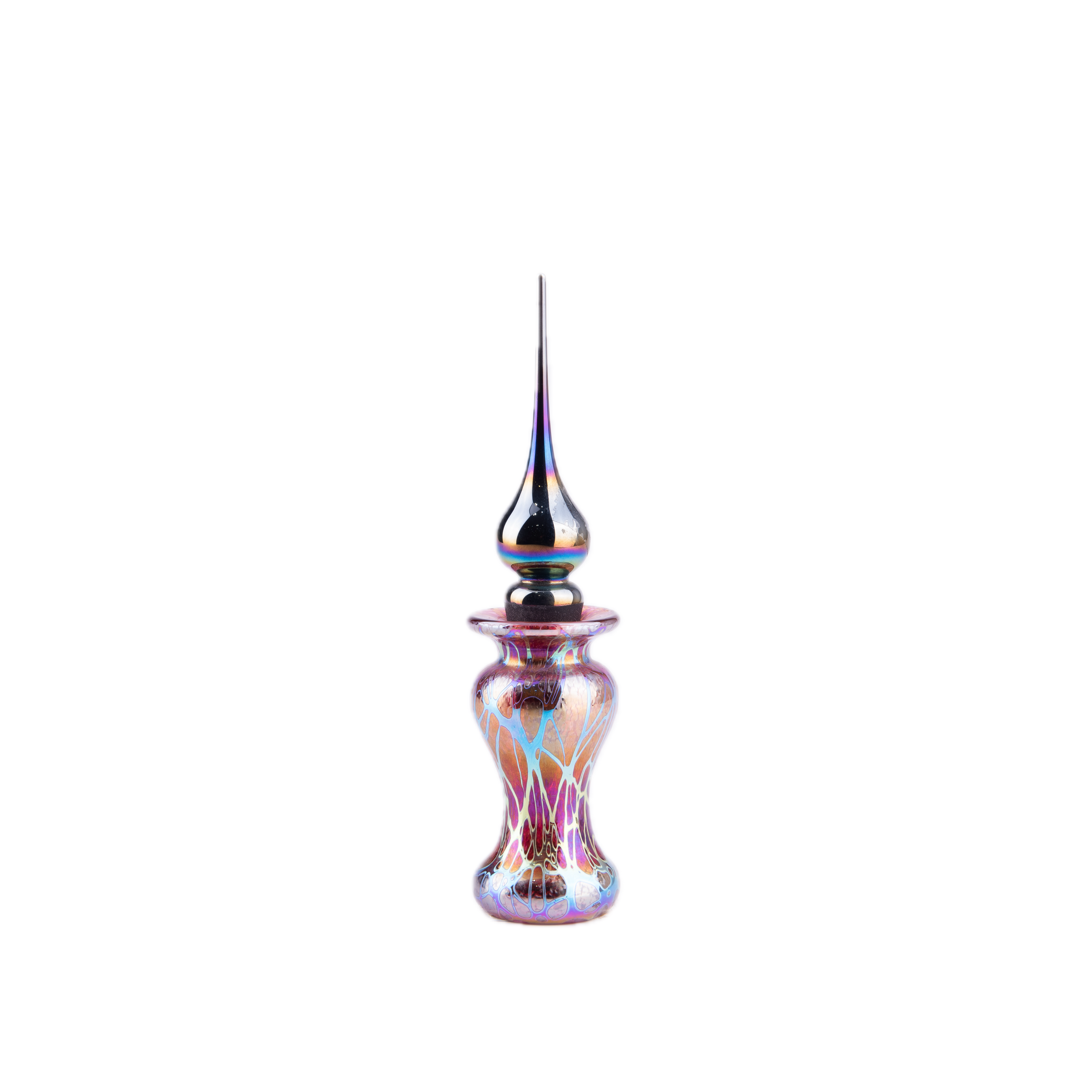 Abelman Glass Art. Pink Shimmering Perfume Bottle. 20 ML
