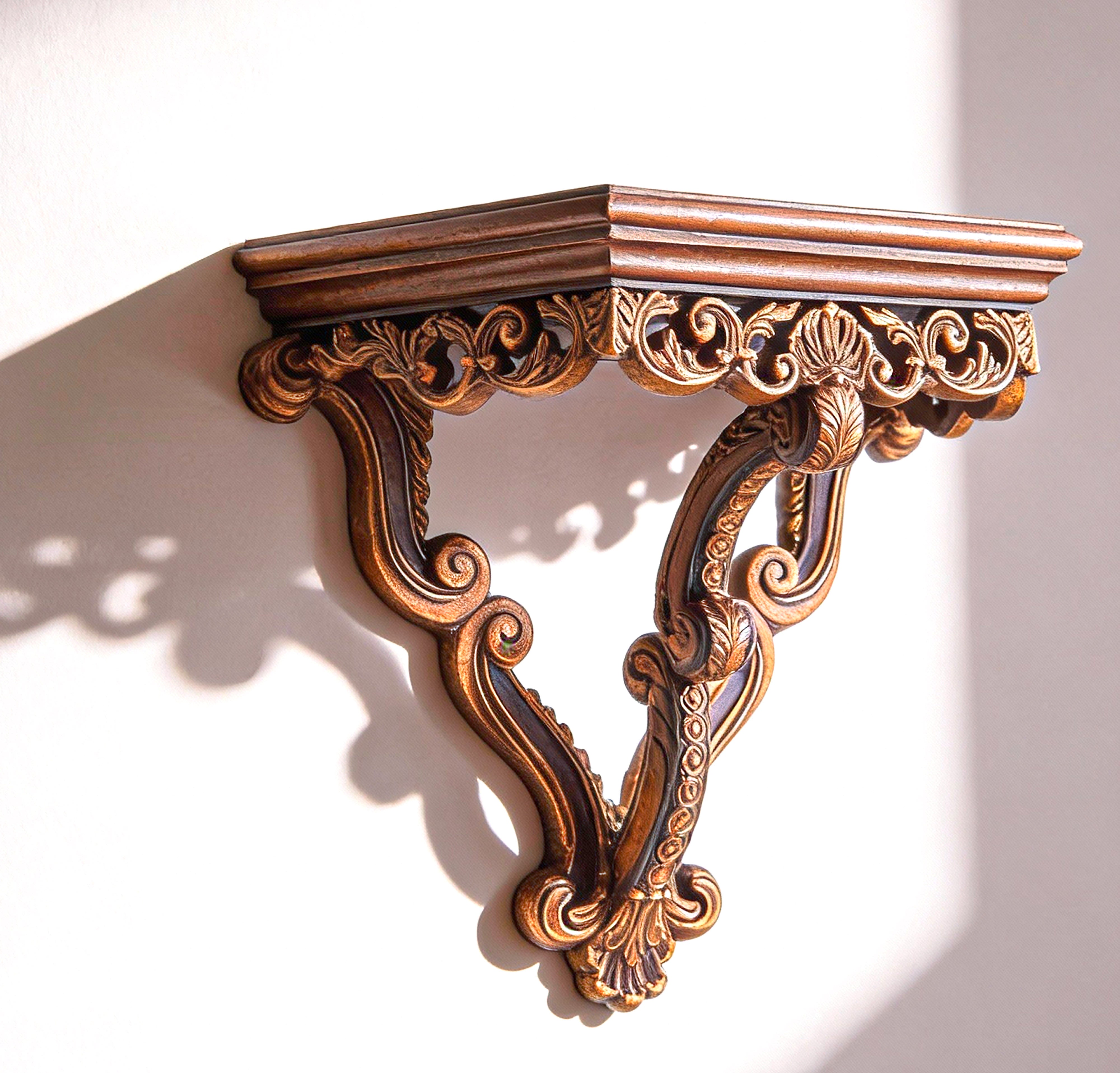 Design Source. Carved Wooden Shelf. Large Size