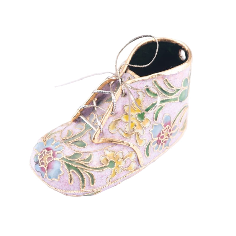 Nyco International. Vintage Cloisonne Figurine Shaped like Baby Shoe. Small Size