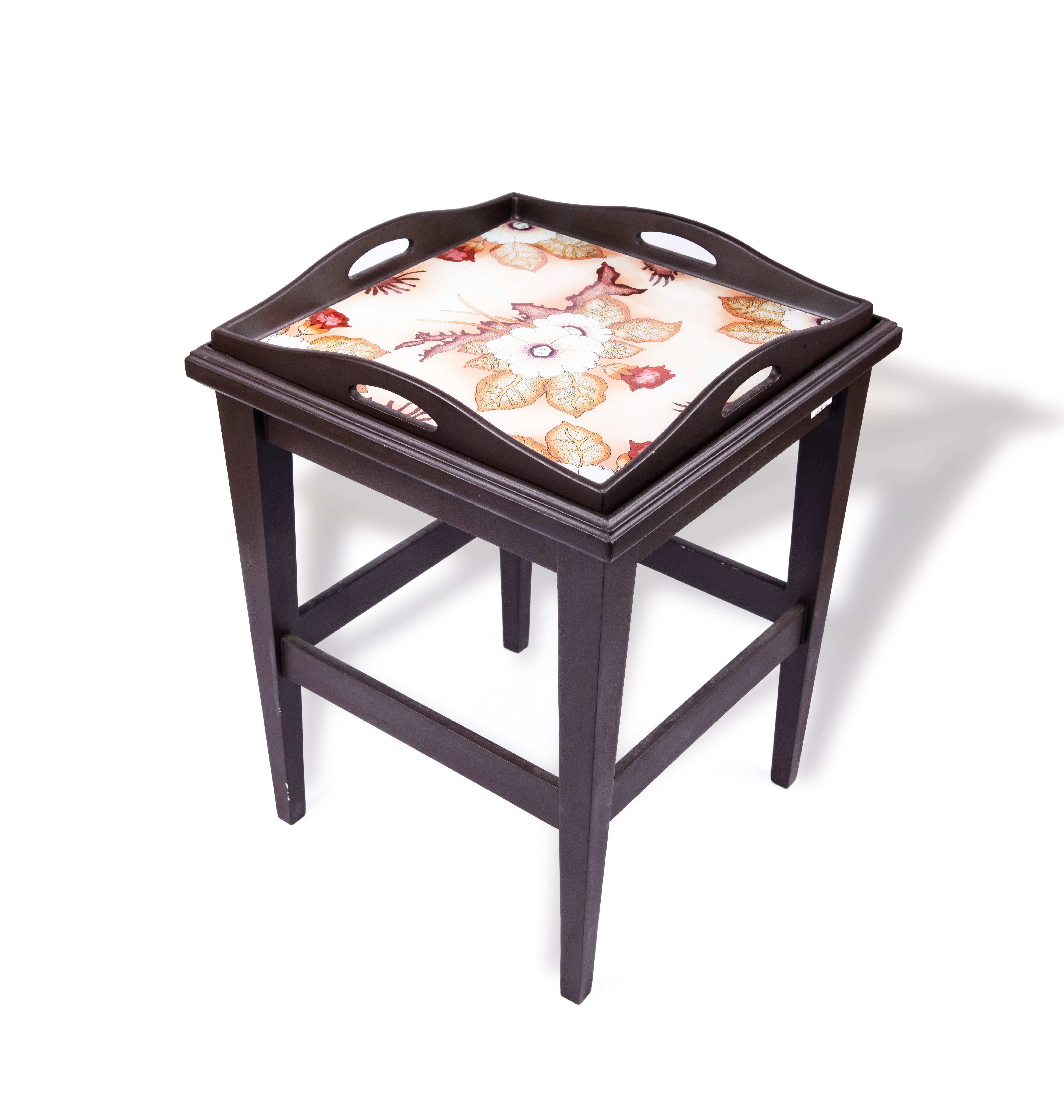 Robert m. Weiss Presents. Brown Serving Table with Matching Tray. Large Size