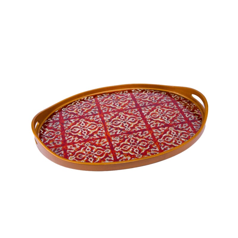 Robert M. Weiss Presents. Dafne Red Oval Tray