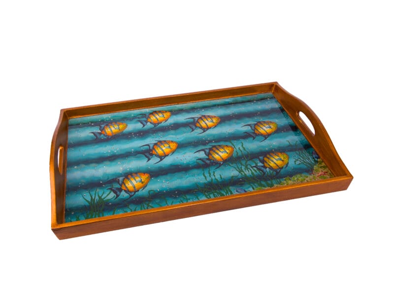 Robert M. Weiss Presents. Serving Tray with Tropical Fish Design