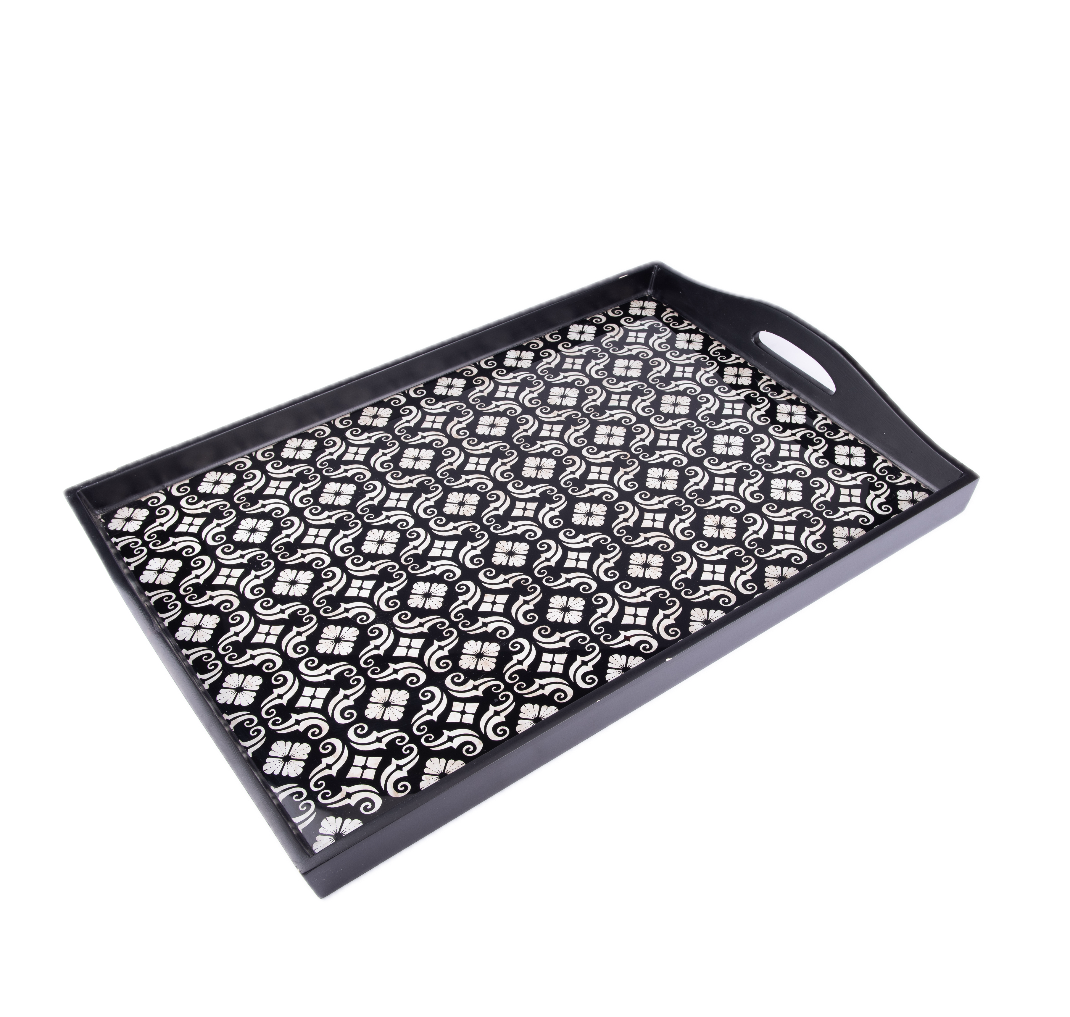 Robert M. Weiss Presents. Serving Tray in Black & White Pattern