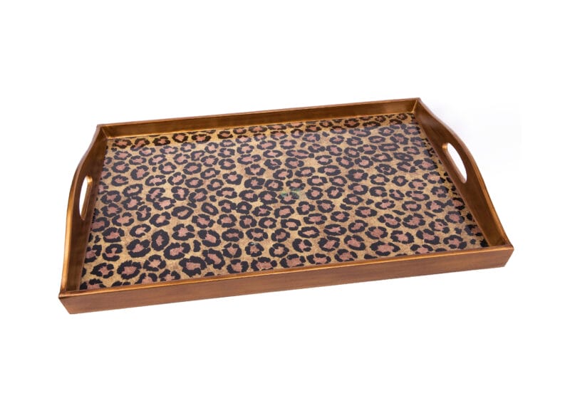 Robert M. Weiss Presents. Serving Tray with Leopard Design