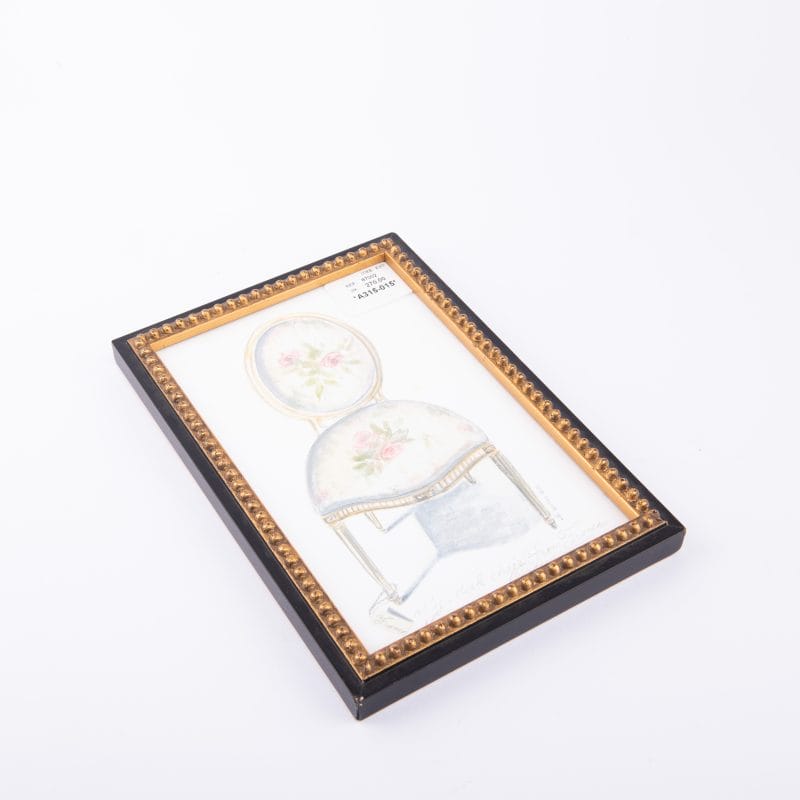 Spicher And Co. Coloured Pencil Drawing of A Chair Wall Art