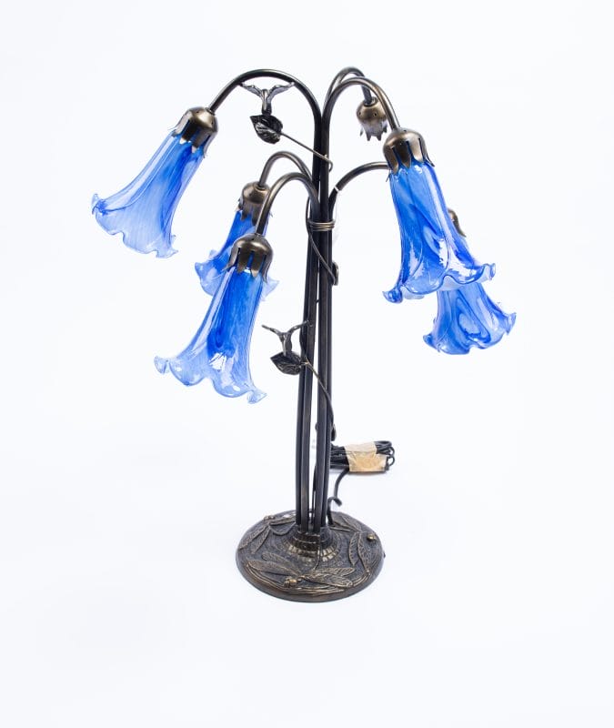 Standard Speciality. Tiffany Style Blue Tulip Table Lamp. Large Size