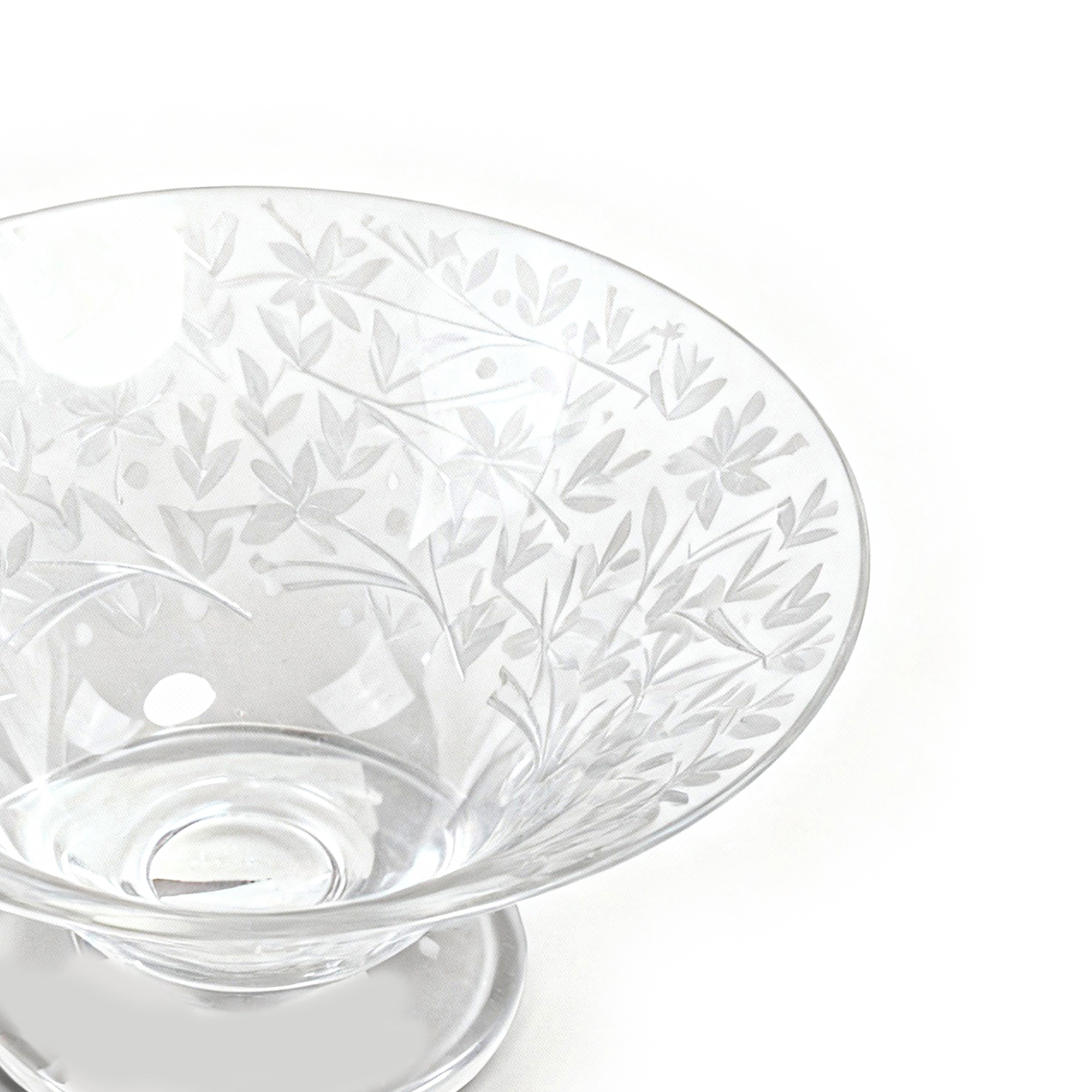Artel. Crystal Dessert Bowl in Floral Pattern