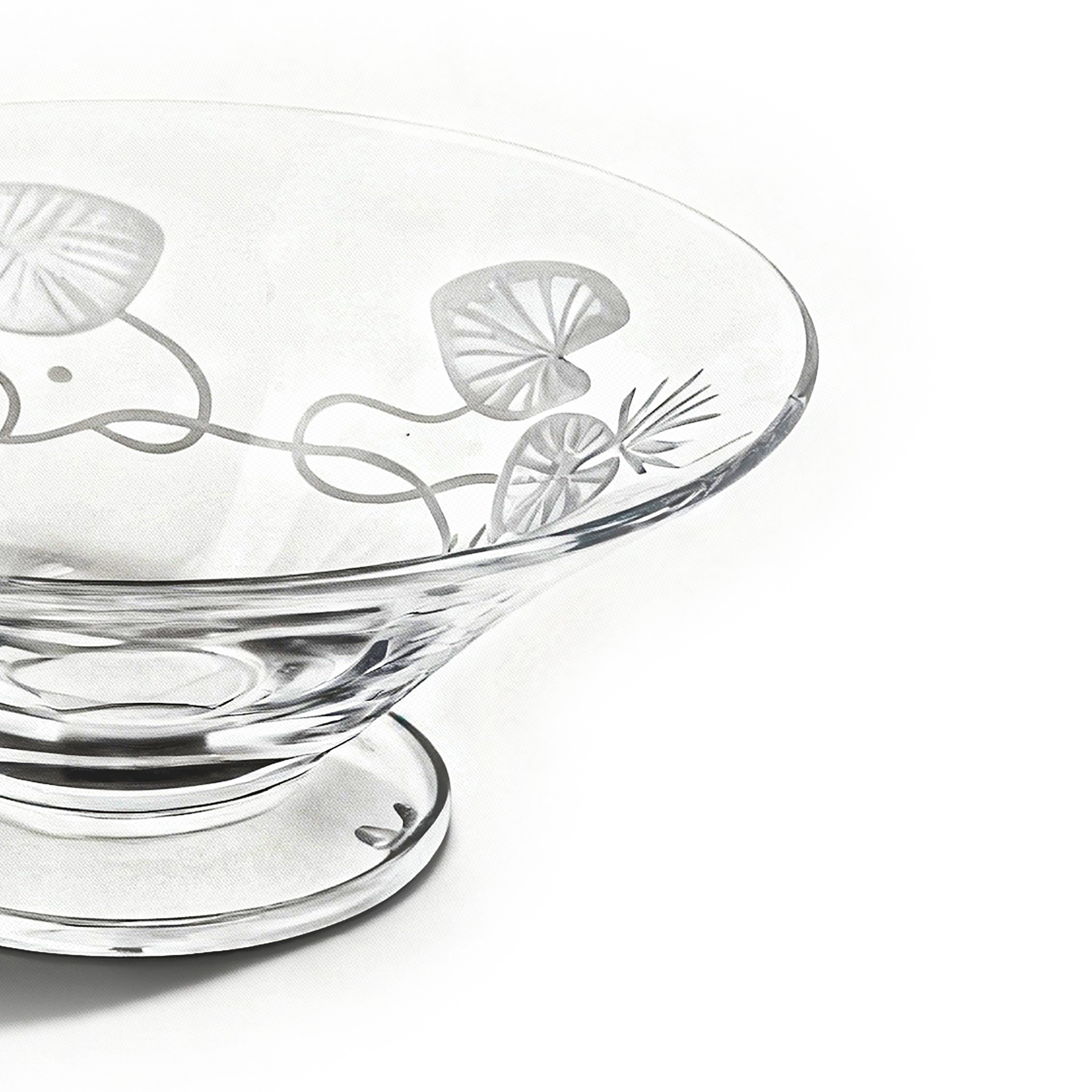 Artel. Crystal Dessert Bowl in Leaves Pattern