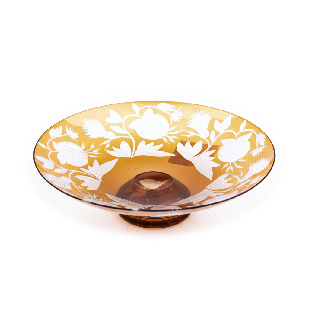 Artel. Amber Crystal Dessert Plate. Medium Size