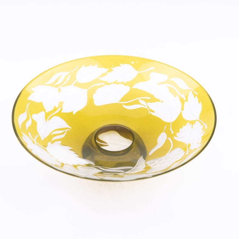 Artel. Green Crystal Dessert Plate. Medium Size