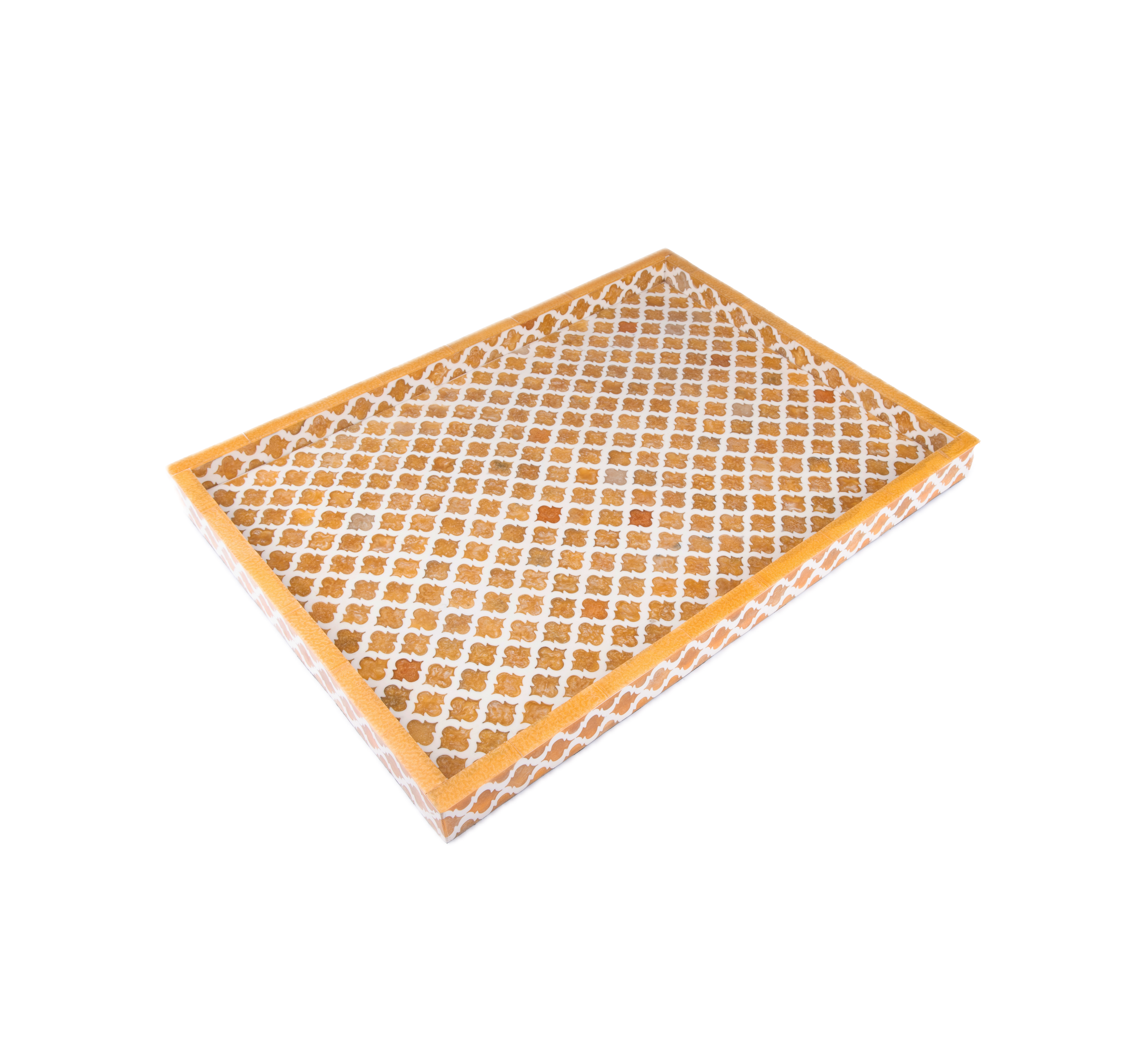 Bojay. Amber Decorative Tray in Bone & Wood. Large Size