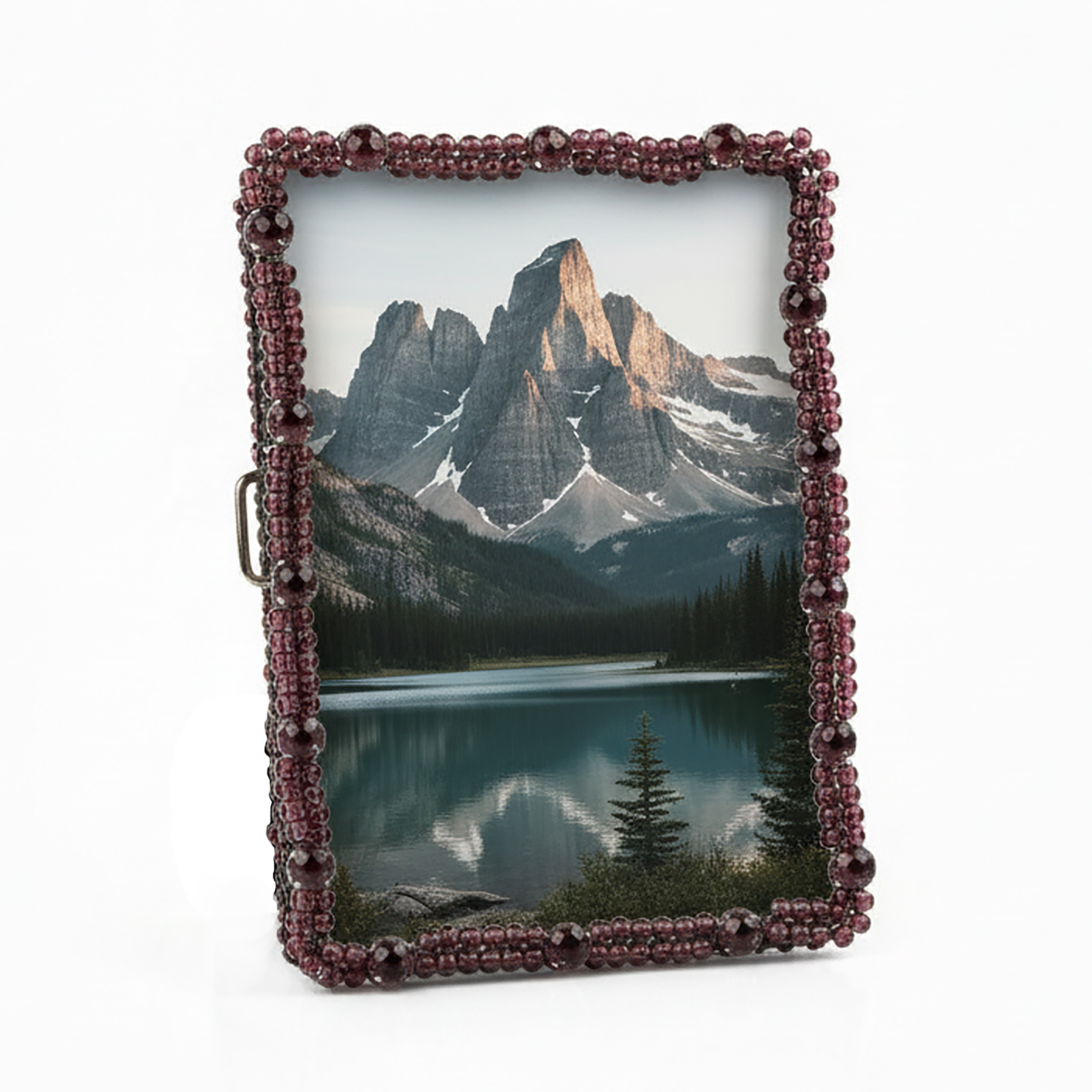 Emdé. Purple Crystals Picture Frame. Small Size