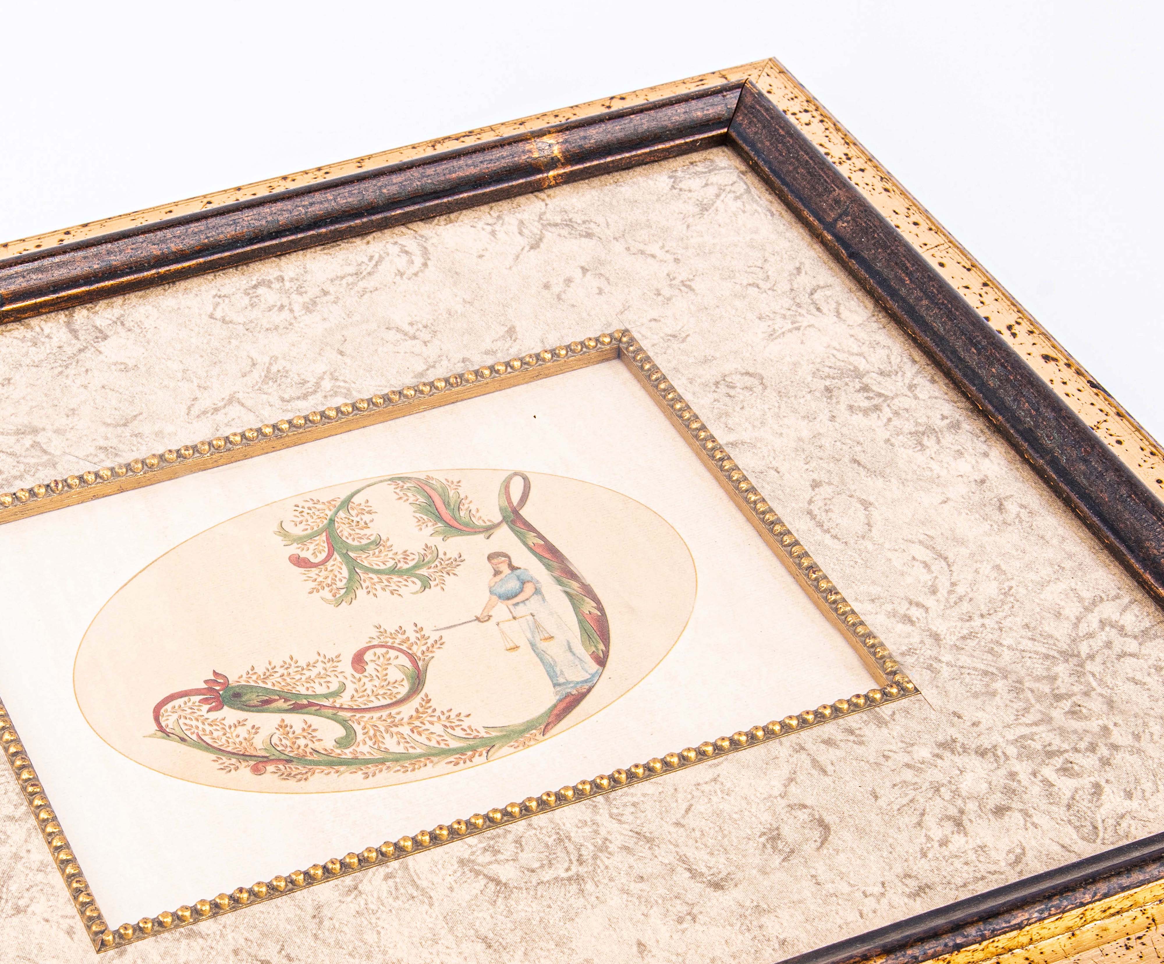 Anel. Gold Vintage Tableau with "Letter Y". Large Size