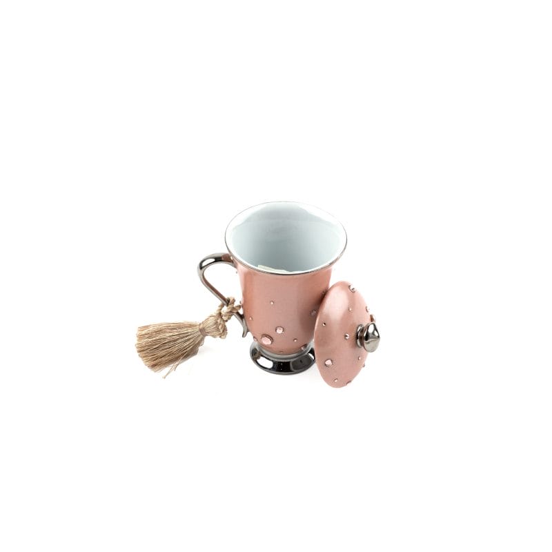 Design Sophie Villepigue. Porcelain Tea Cup Studded with Swarovski