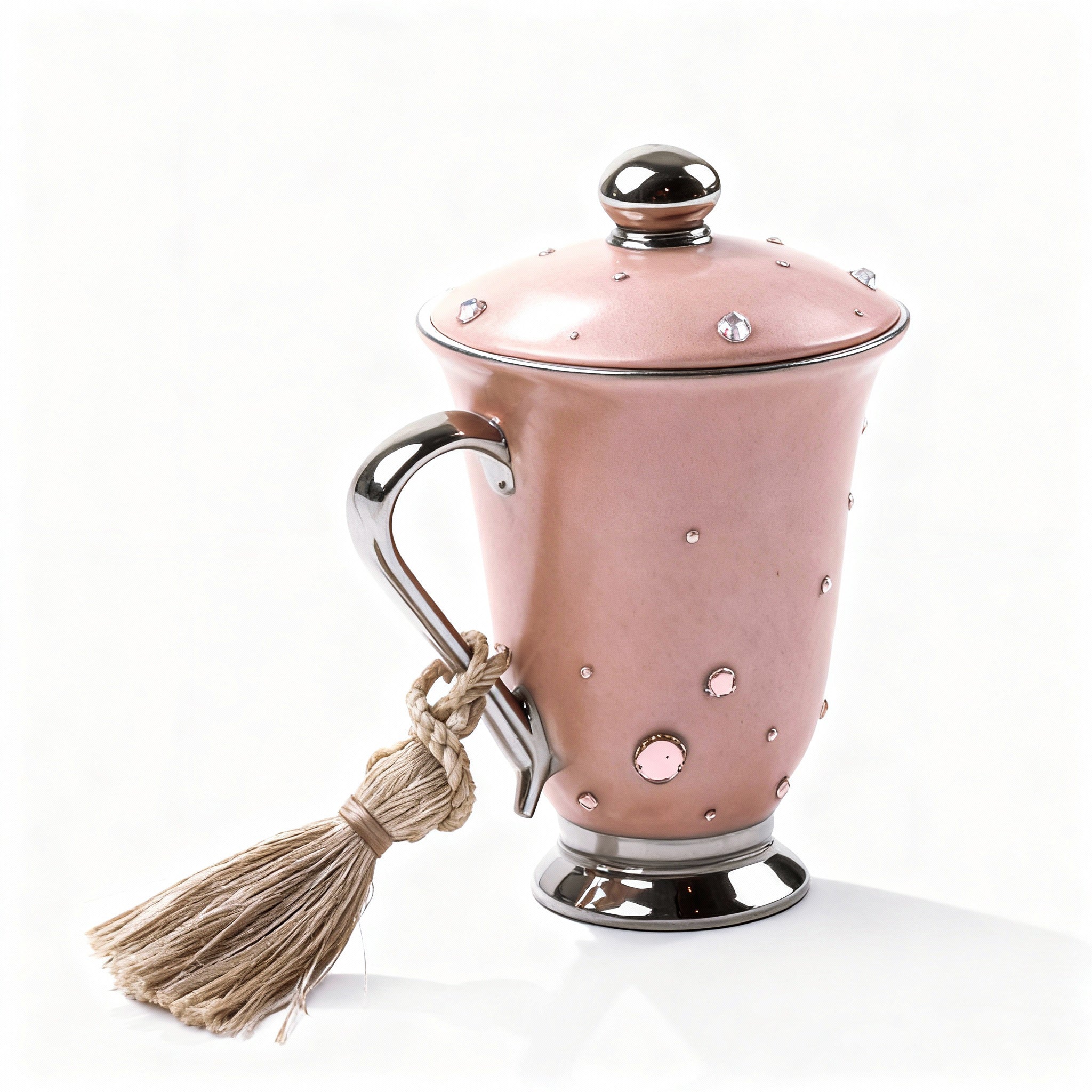 Design Sophie Villepigue. Porcelain Tea Cup Studded with Swarovski