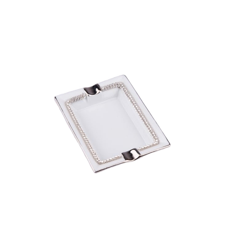 Design Sophie Villepigue. White Porcelain Ashtray Studded with Jewells