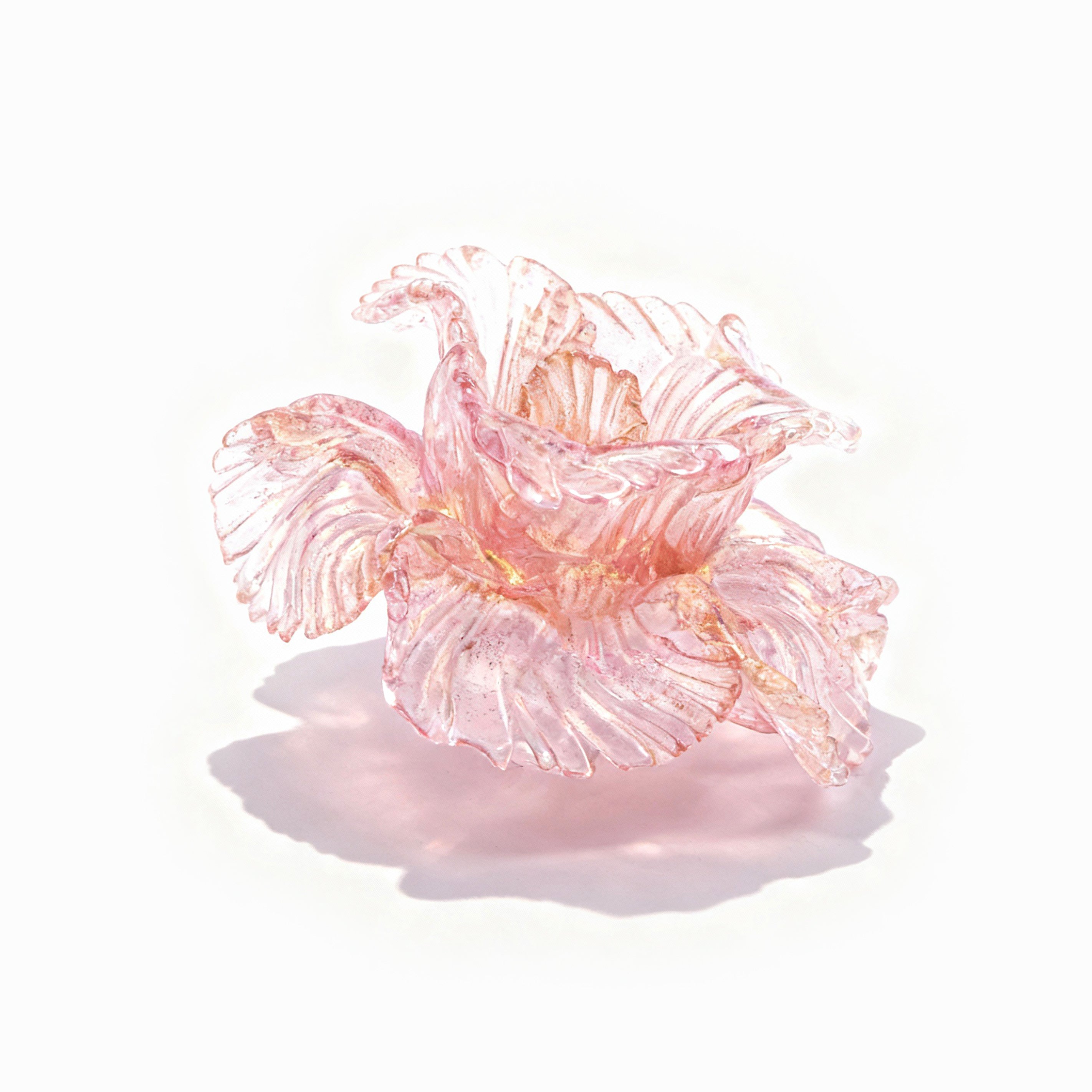 Seguso Gianni. Pink Glass Candle Holder. Small Size