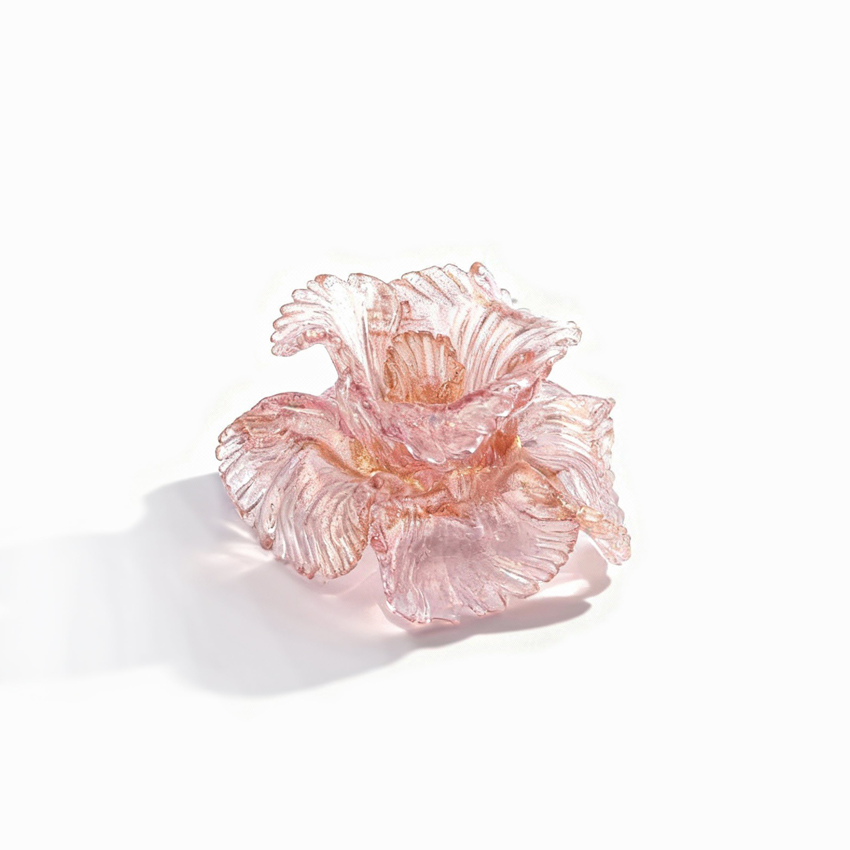 Seguso Gianni. Pink Glass Candle Holder. Small Size