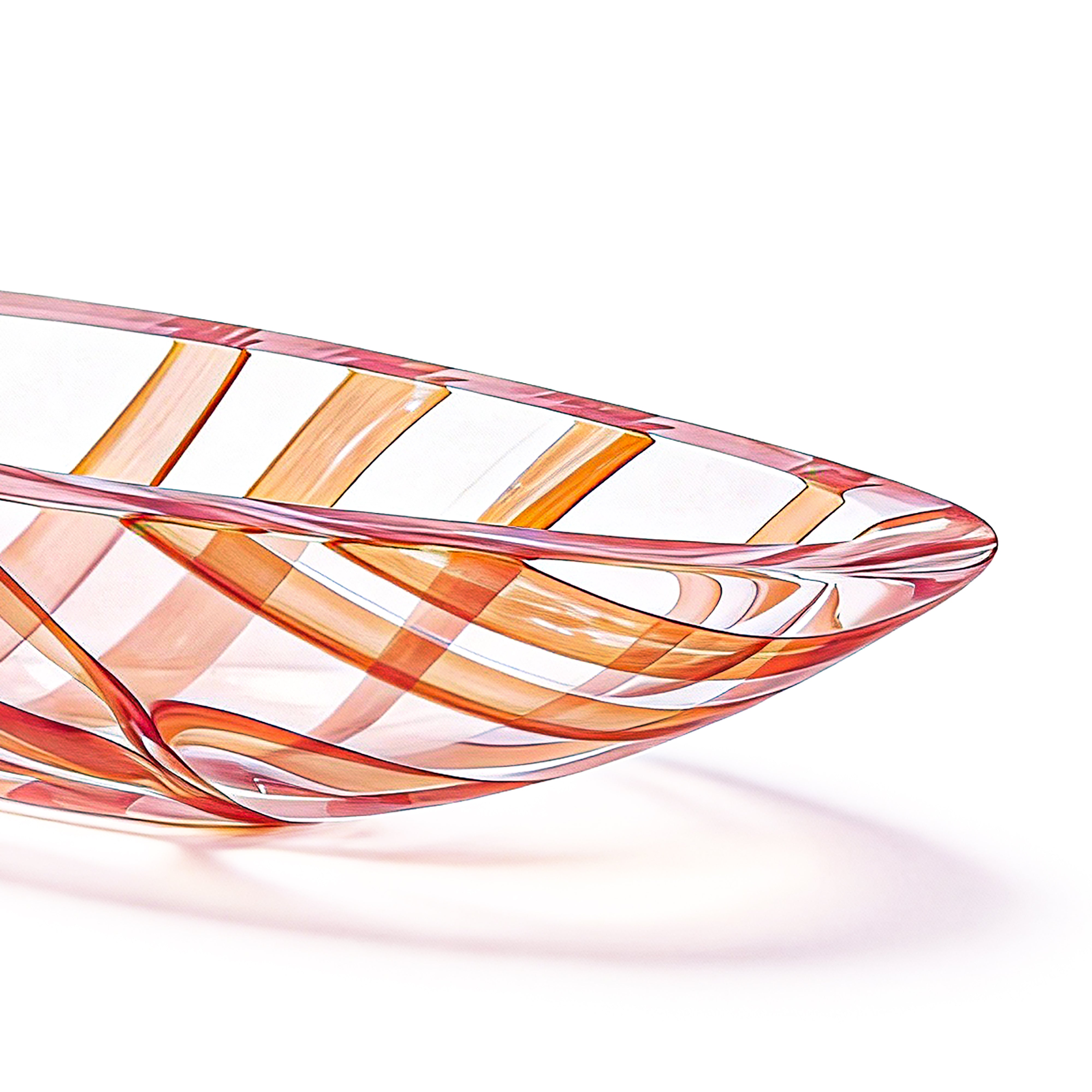 Seguso Gianni. Orange Swirl Decorative Plate