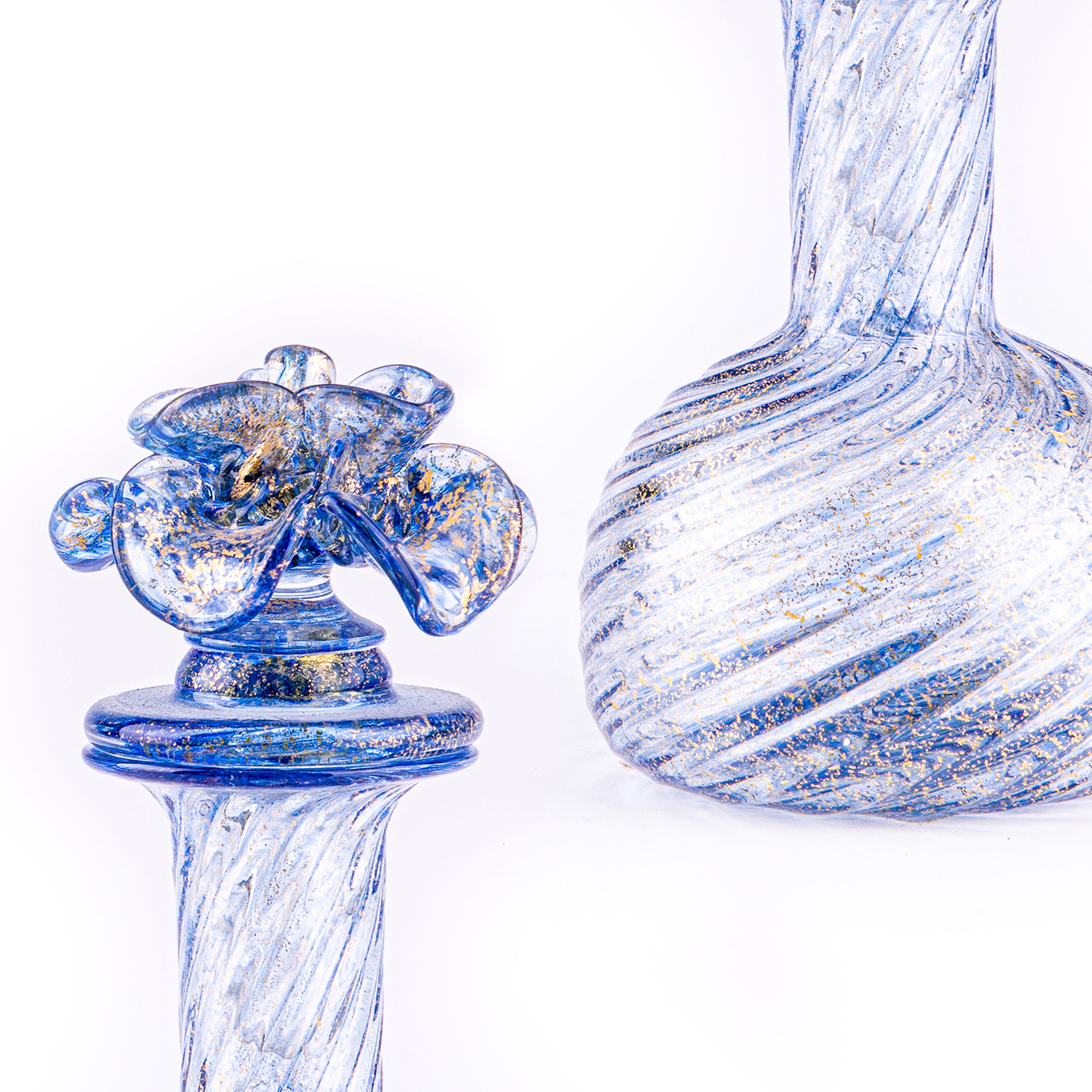 Seguso Gianni. Blue Glass Perfume Bottle. 90 ML