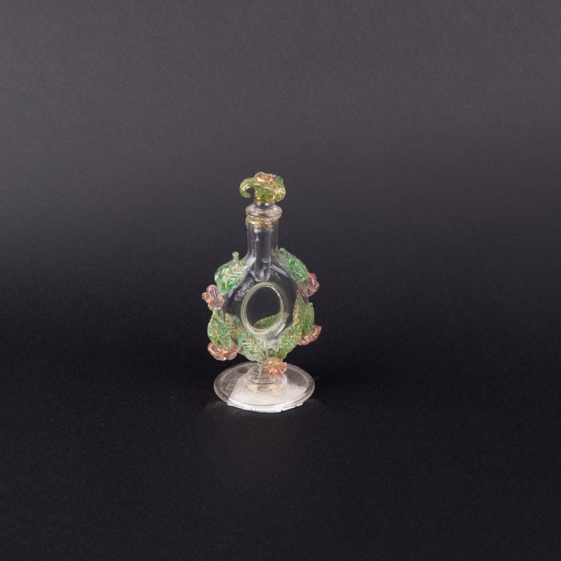 Seguso Gianni. Refillable Perfume Bottle with Green Leaves. 15 ML