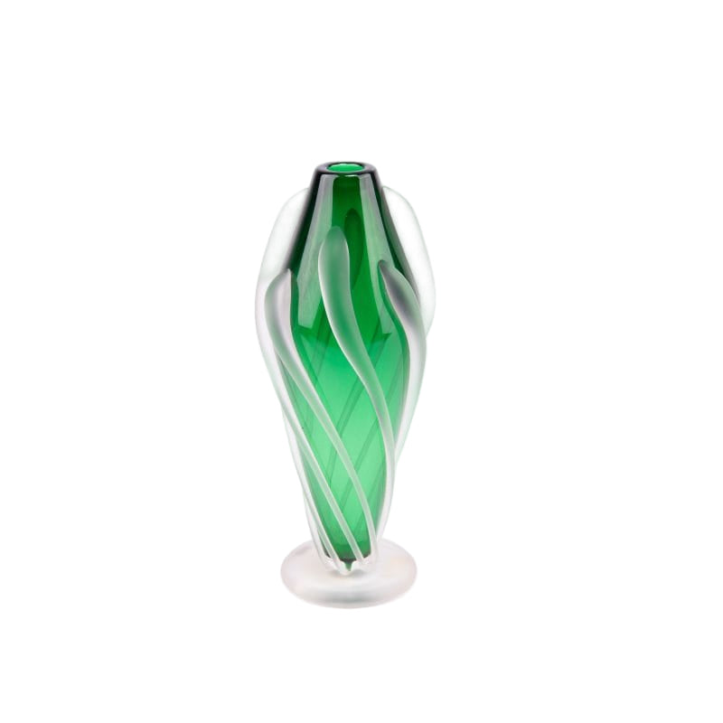 Vitrix Hot Glass Studio. Crystal Vase by Designer Thomas Kelly