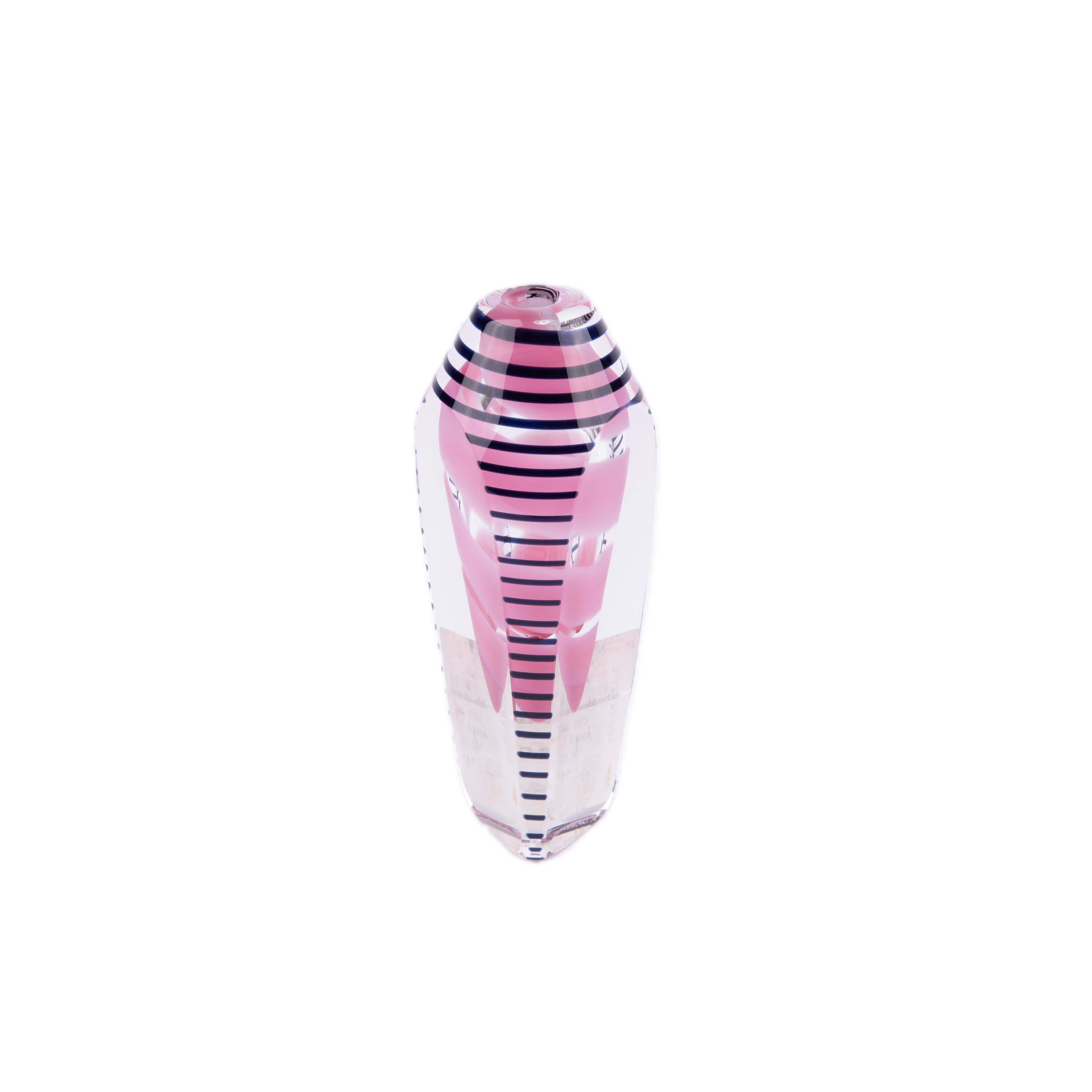 Fire Island. Faceted Stripe Glass Vase. Small Size