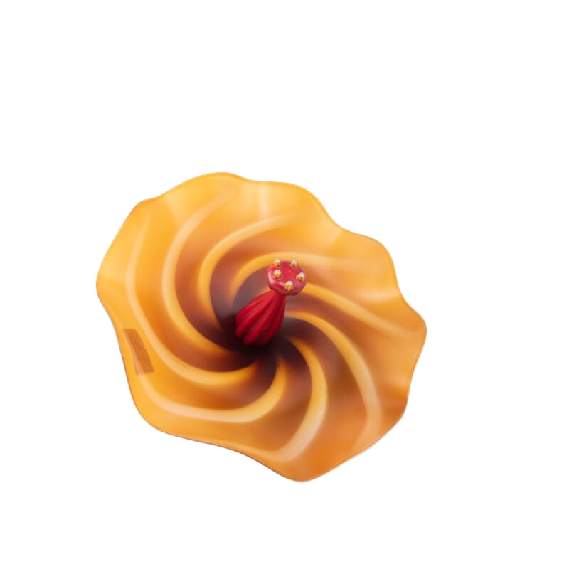 John Cook Studios. Art Glass Flower Shaped Plate. Medium Size