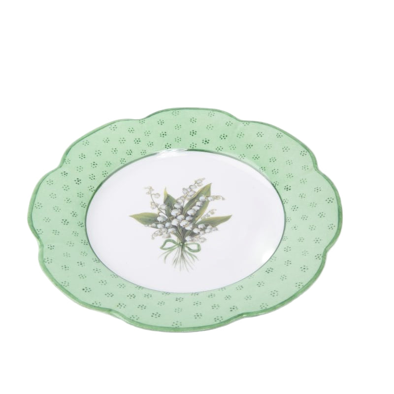 Hugo Russell & Company. Green Porcelain Decorative Plate. Large Size