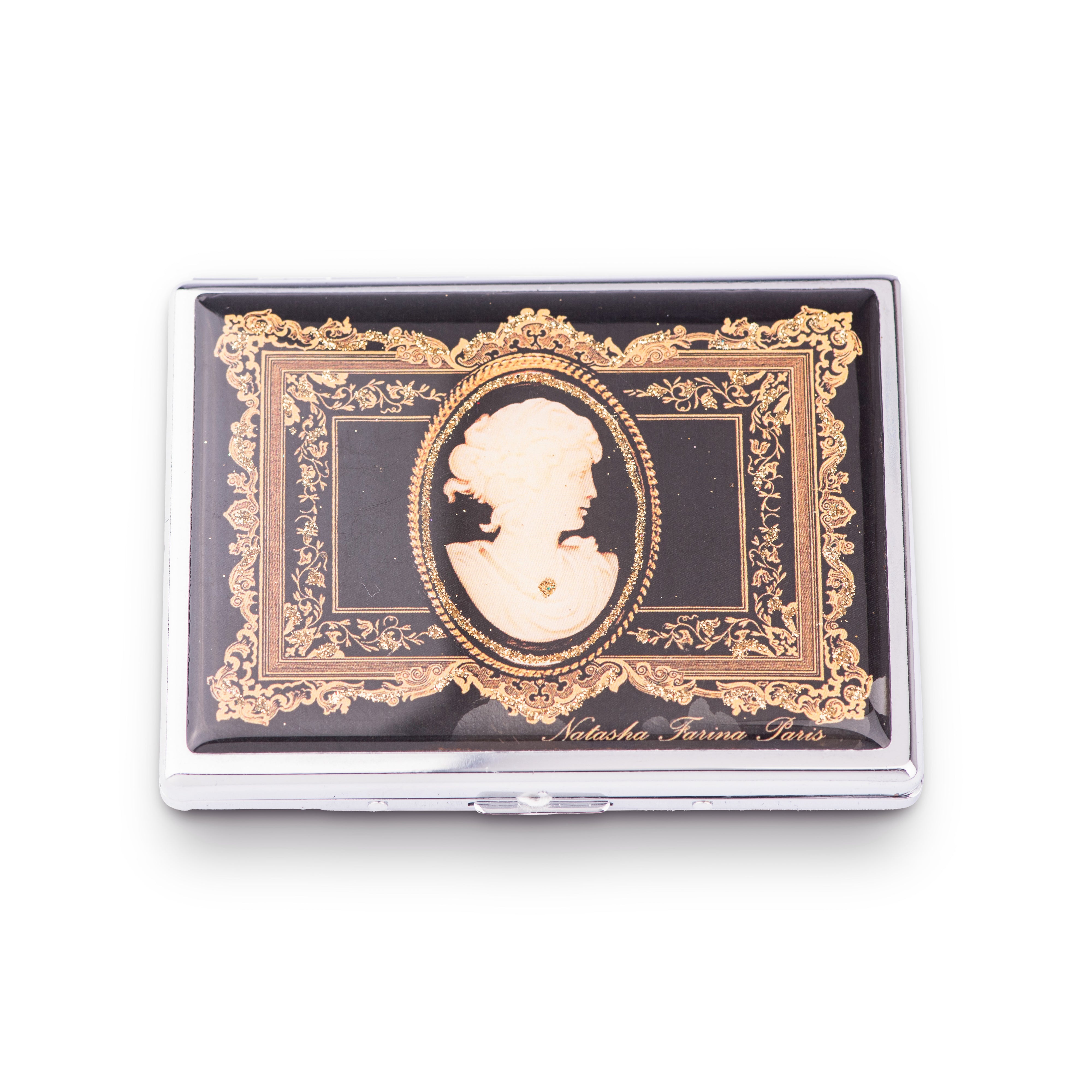 Natasha Farina Paris. Cigarette Case with Cameo Design. Small Size