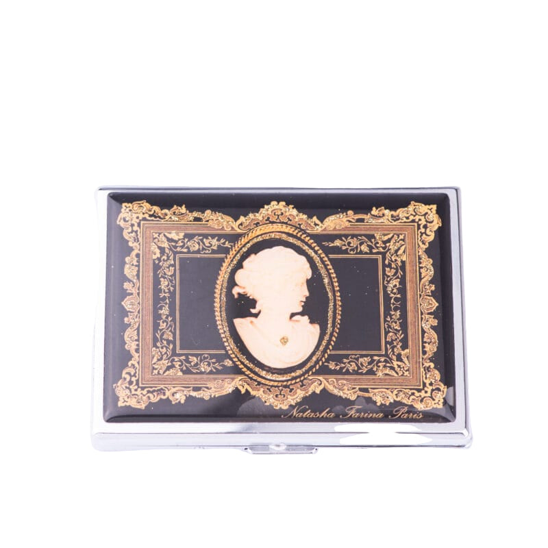 Natasha Farina Paris. Cigarette Case with Cameo Design. Small Size