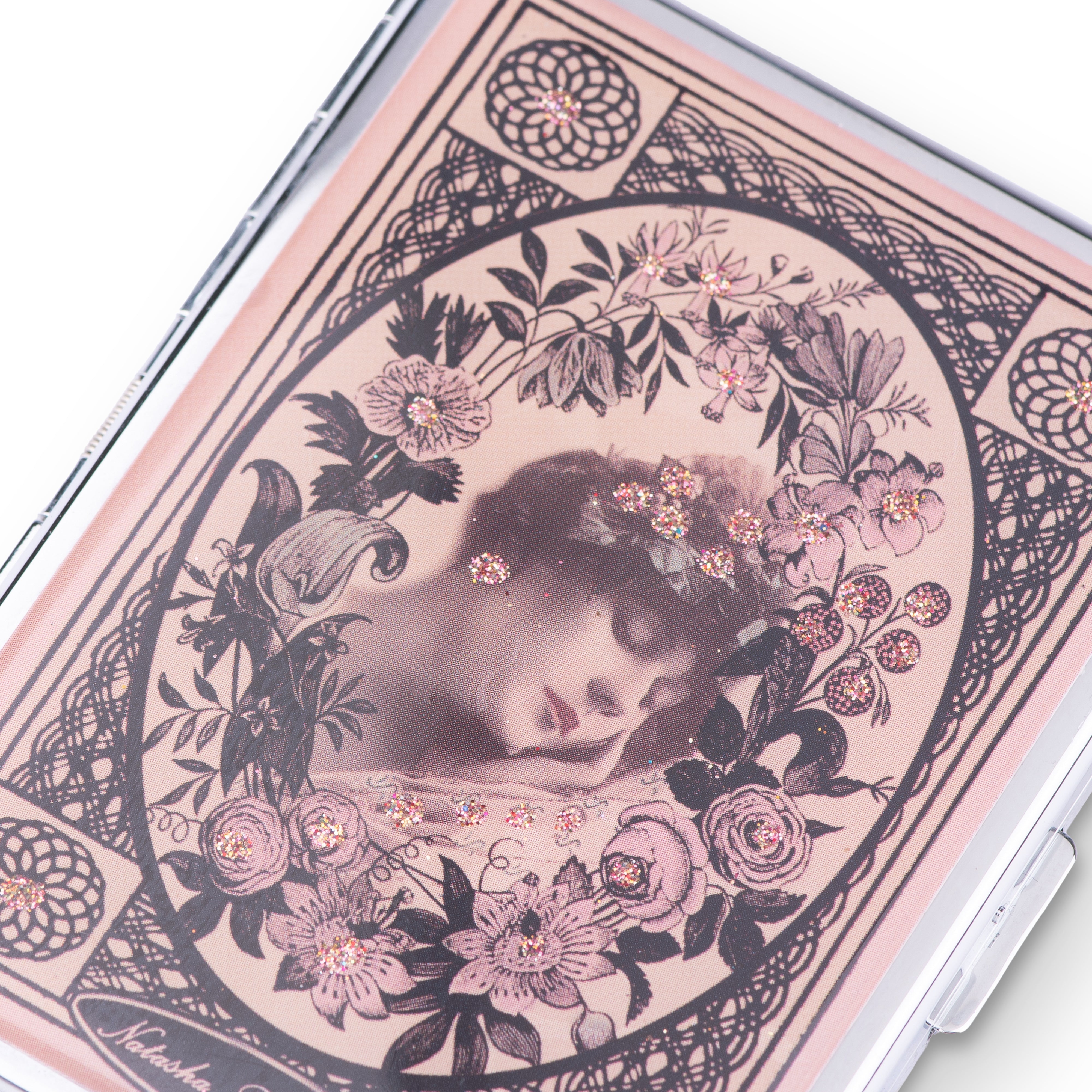 Natasha Farina Paris. Cigarette Case with Vintage Lady Design