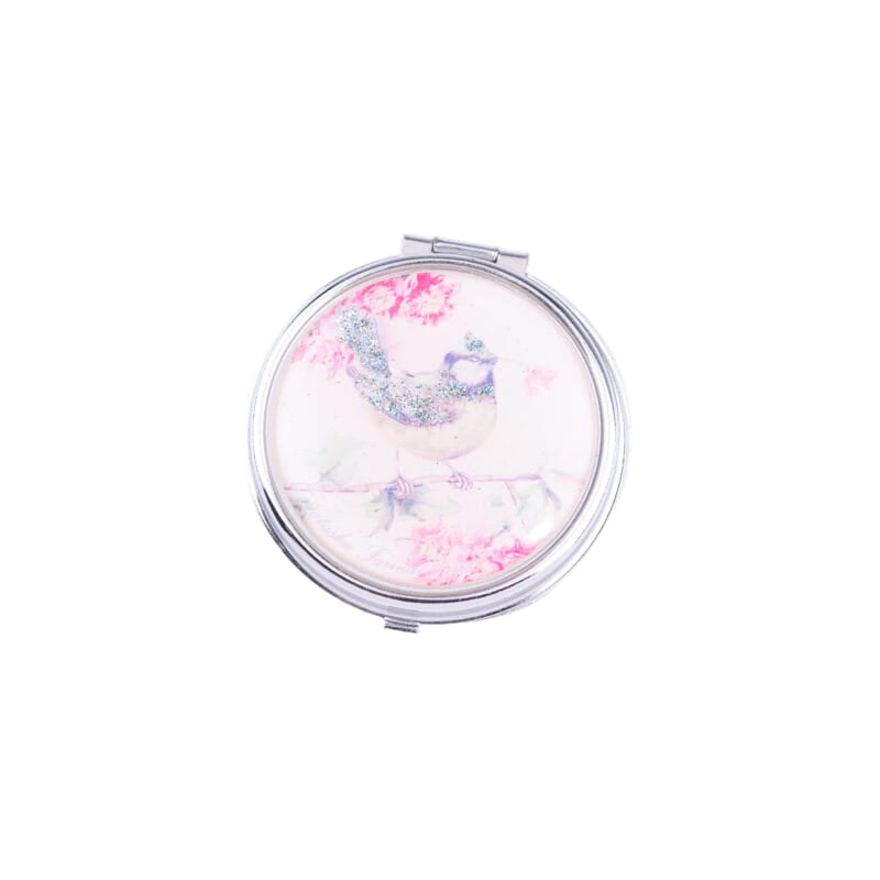 Natasha Farina Paris. Pink Purse Ashtray with Bird Illustration. Small Size
