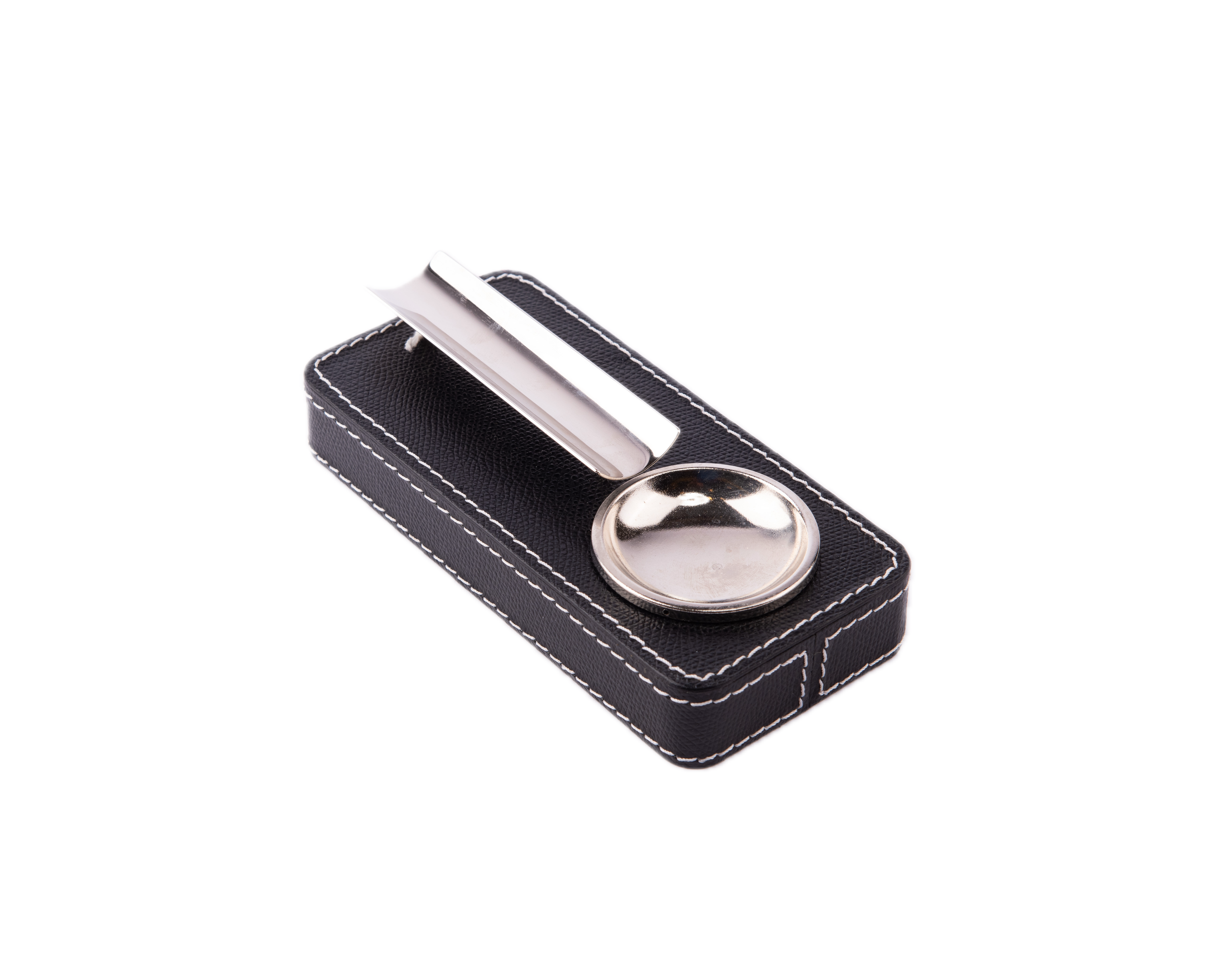 B.Home Interiors. Black Leather Cigar Ashtray. Small Size.