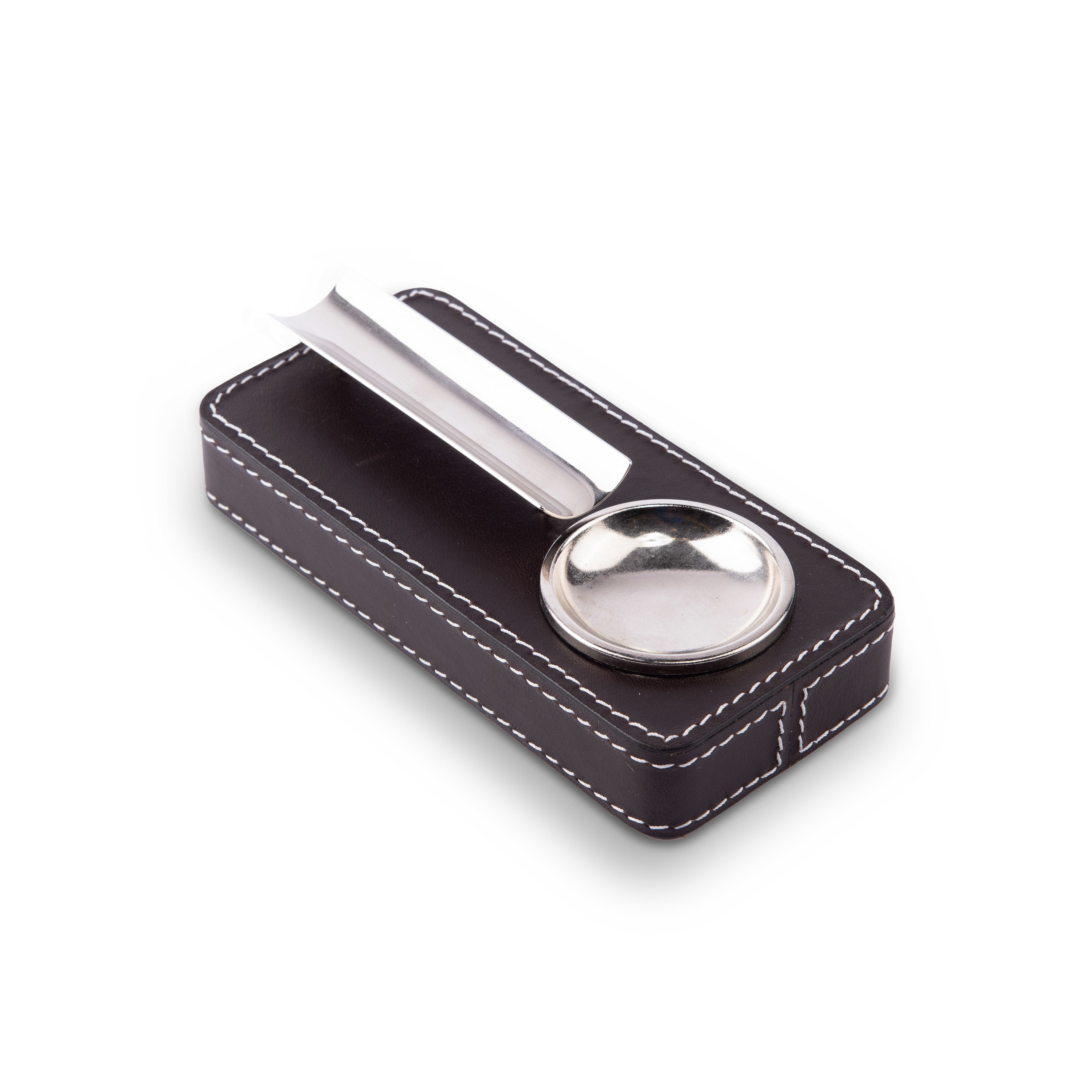 B.Home Interiors. Brown Leather Cigar Ashtray